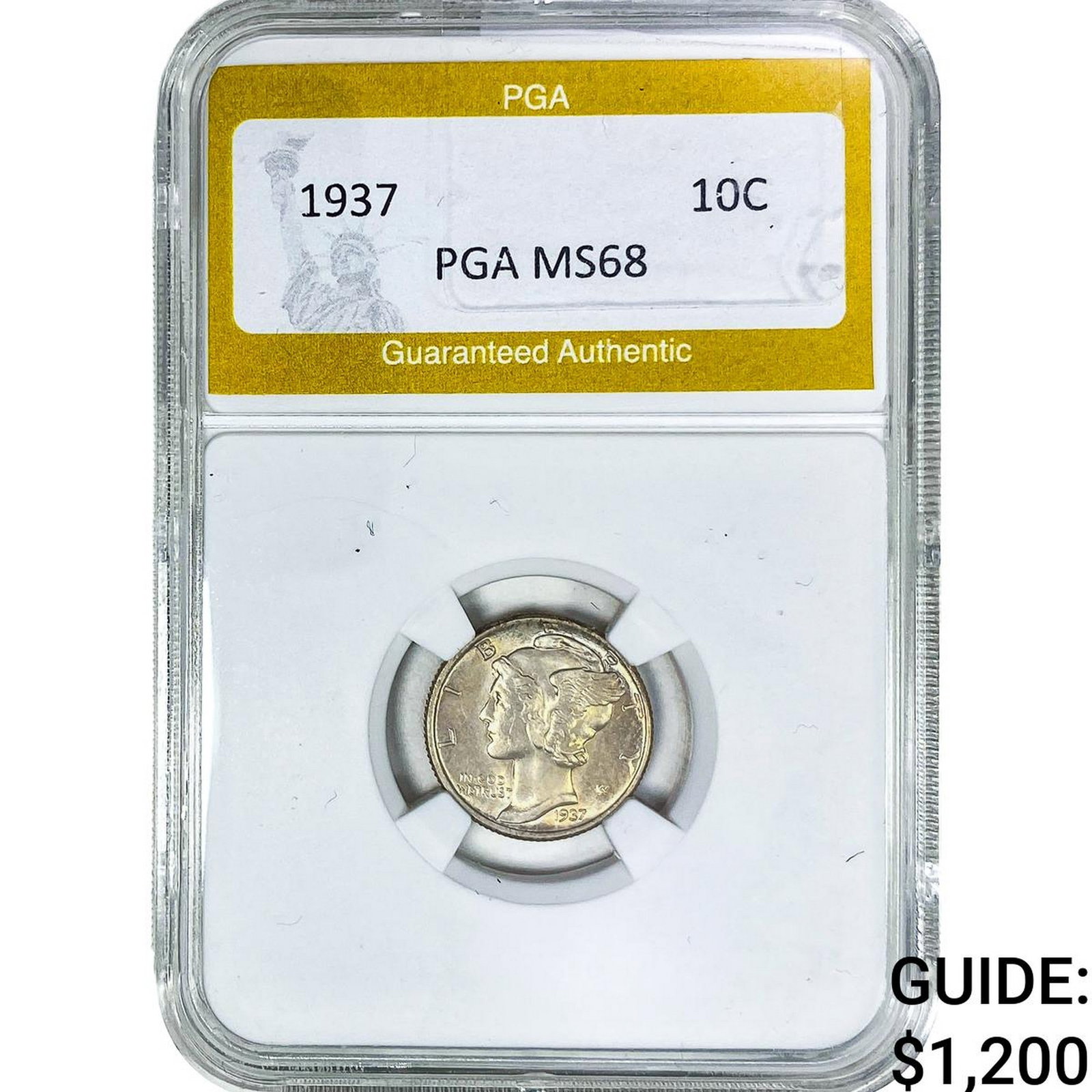1937 Mercury Silver Dime PGA MS68: 1937 Mercury Silver Dime PGA MS68