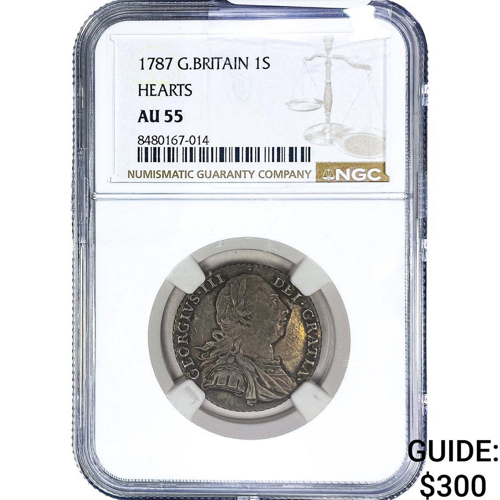 1787 Great Britain Silver 1 Shilling NGC AU55 (1 of 2)