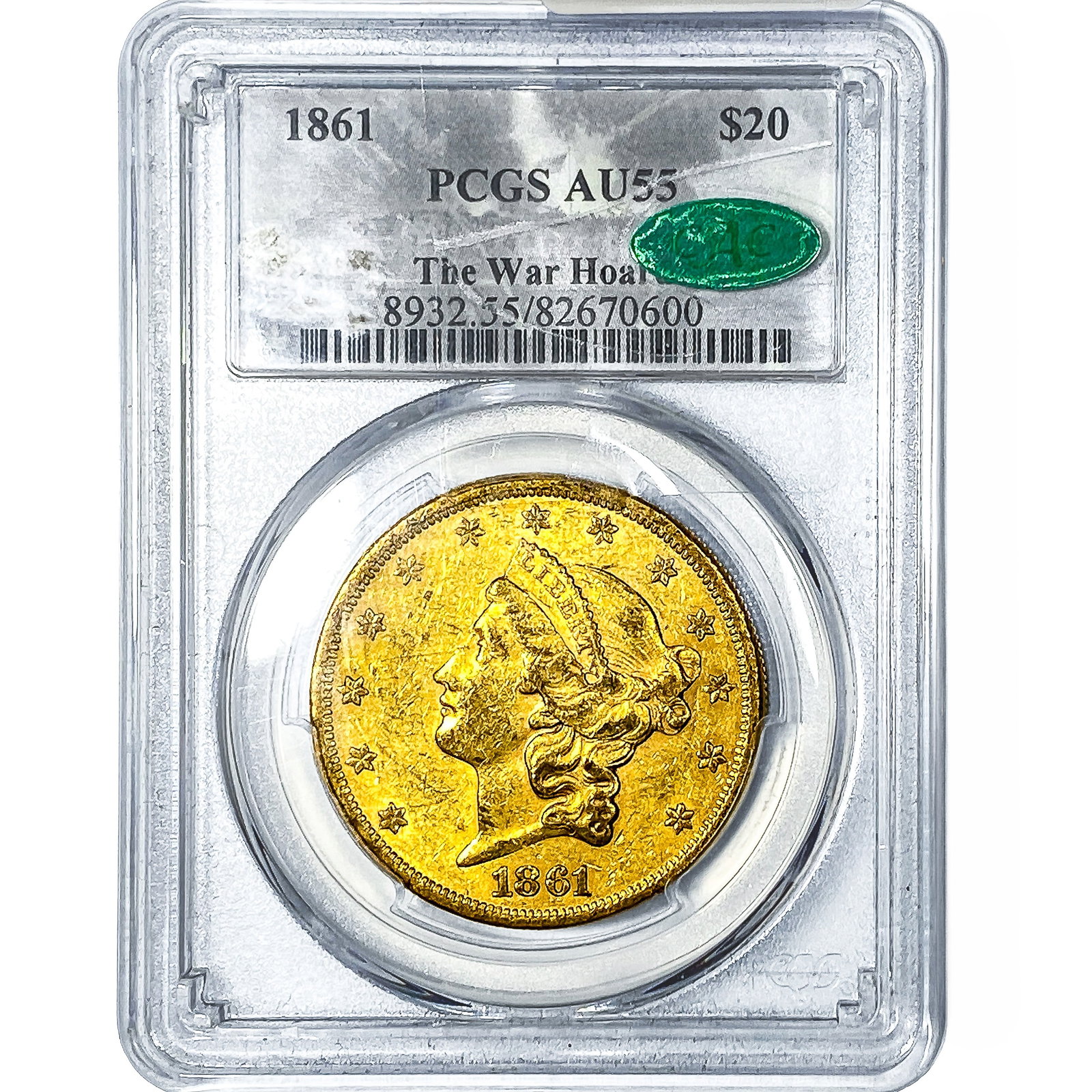 1861 $20 Gold Double Eagle PCGS AU55 (1 of 4)