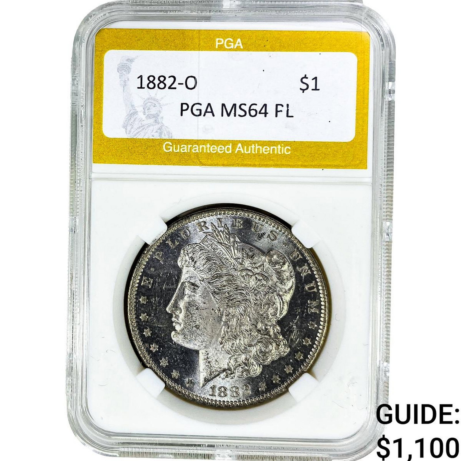 1882-O Morgan Silver Dollar PGA MS64PL: 1882-O Morgan Silver Dollar PGA MS64PL