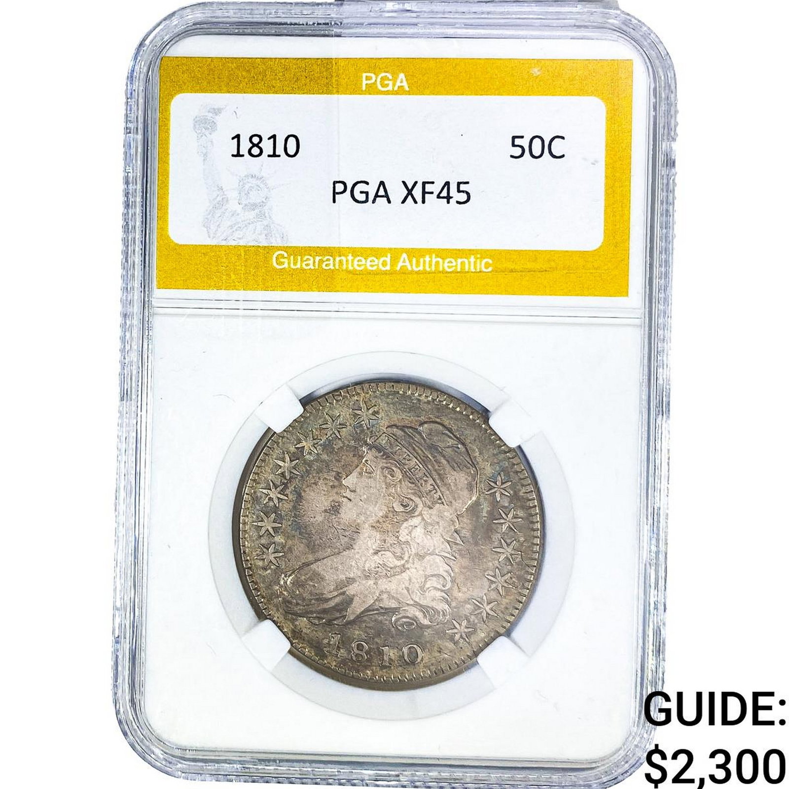 1810 Capped Bust Half Dollar PGA XF45: 1810 Capped Bust Half Dollar PGA XF45