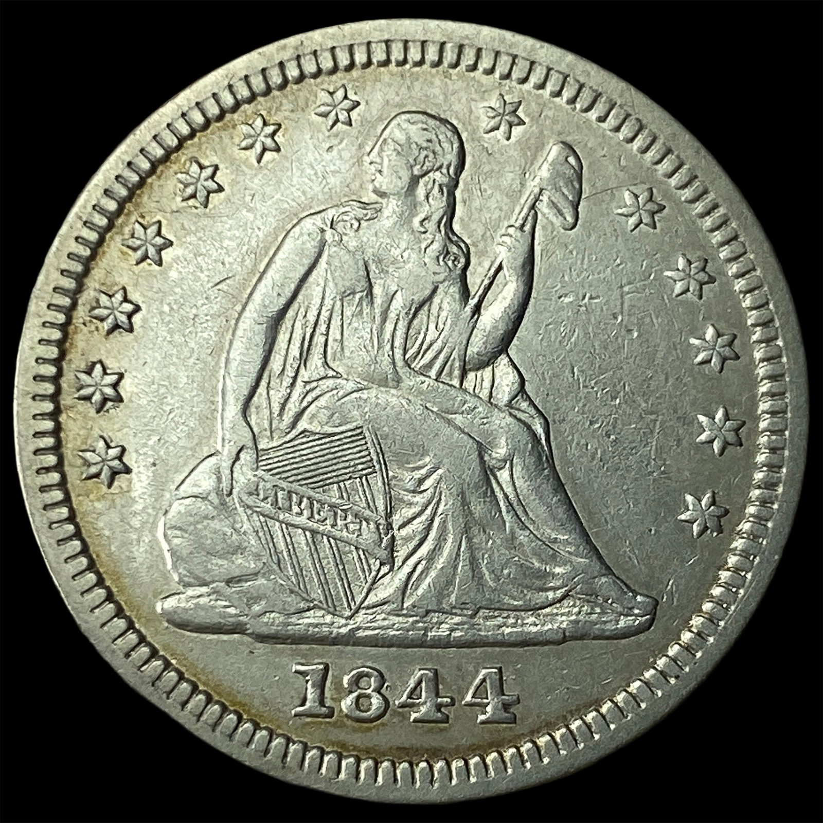 1844 Silver Seated Liberty Quarter UNCIRCULATED (1 of 2)