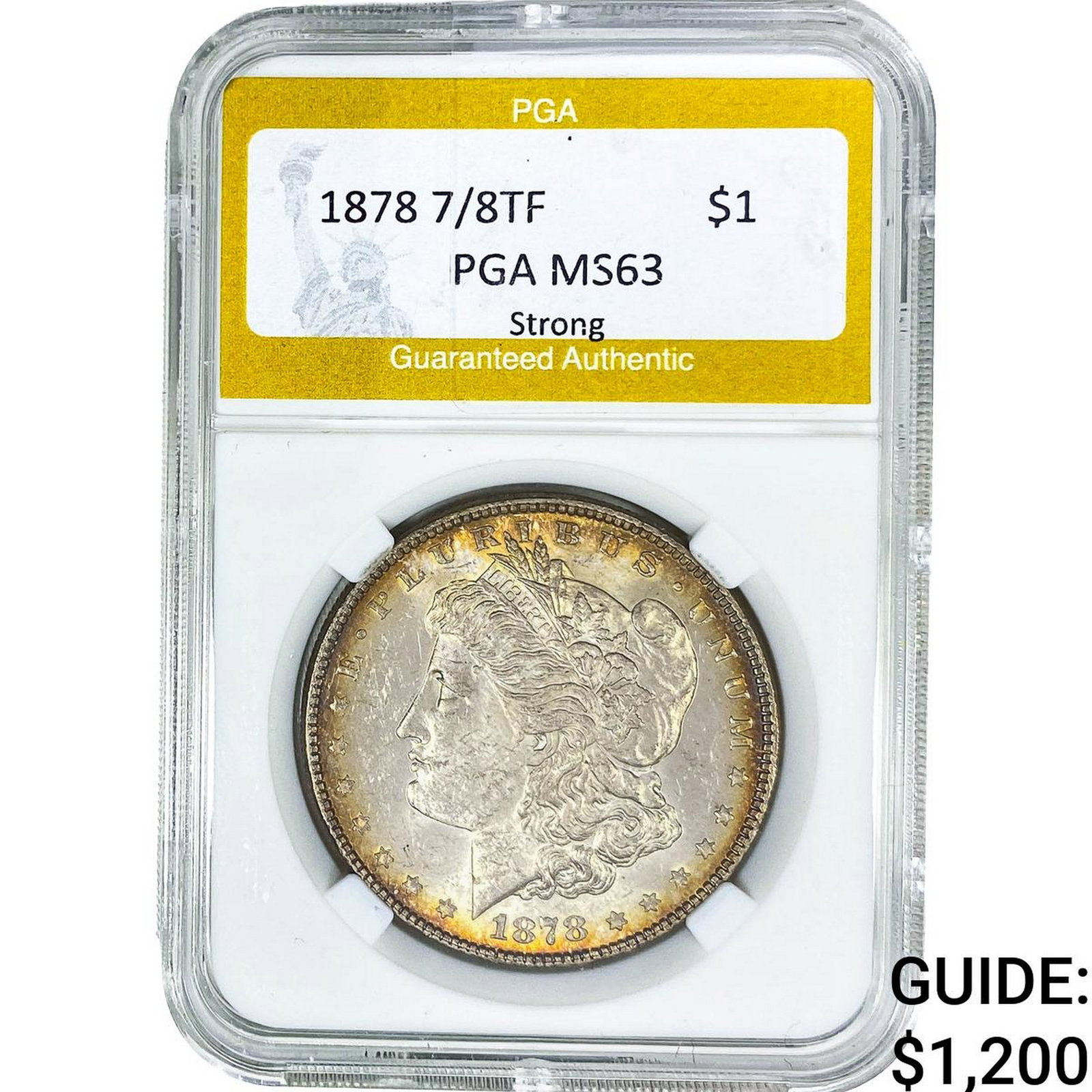 1878 7/8TF Morgan Silver Dollar PGA MS63 Strong: 1878 7/8TF Morgan Silver Dollar PGA MS63 Strong