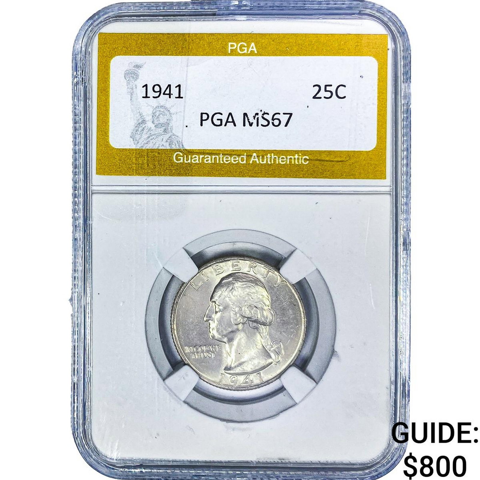 1941 Washington Silver Quarter PGA MS67: 1941 Washington Silver Quarter PGA MS67