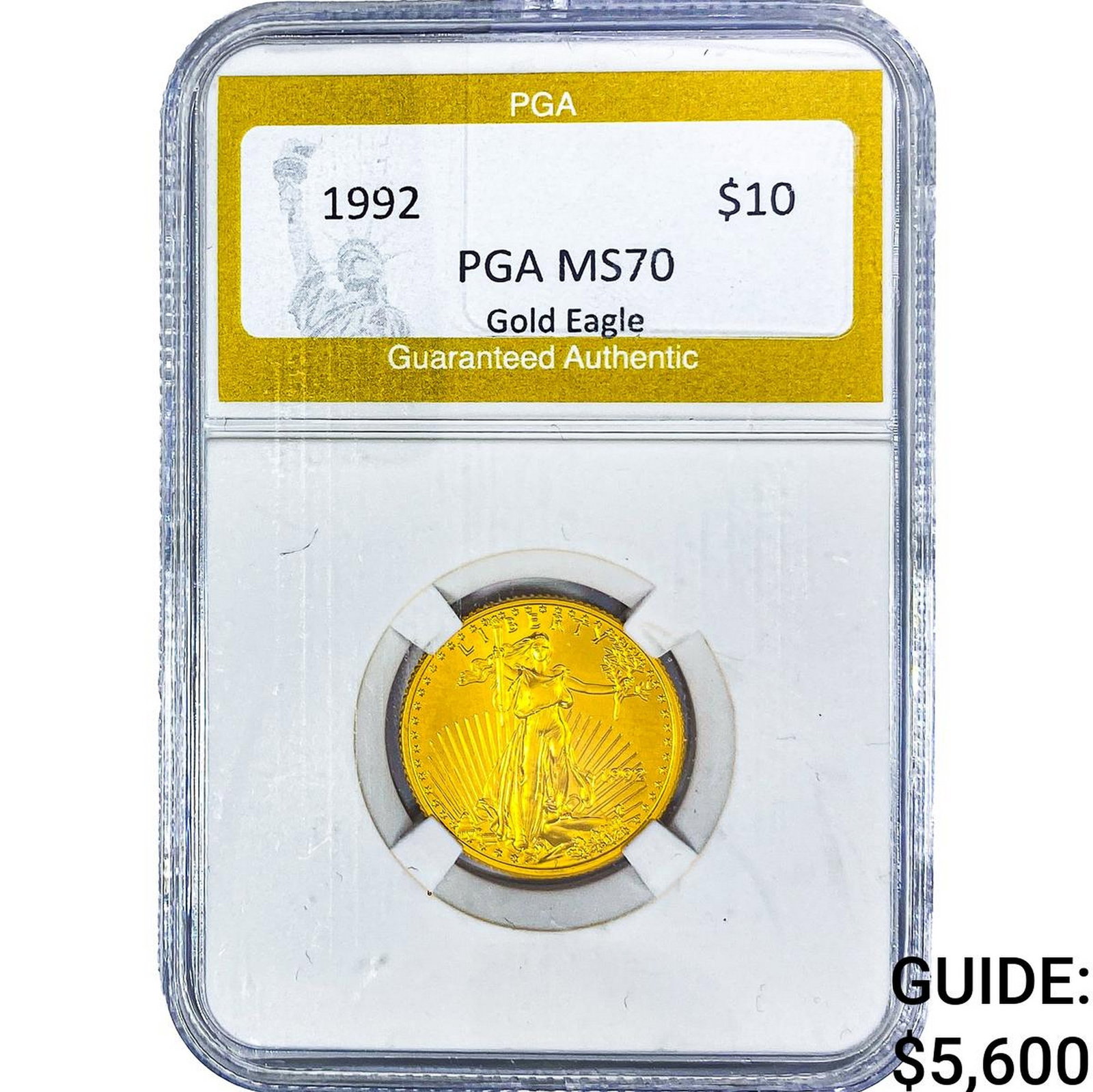1992 $10 Gold American Eagle 1/4oz PGA MS70: 1992 $10 Gold American Eagle 1/4oz PGA MS70