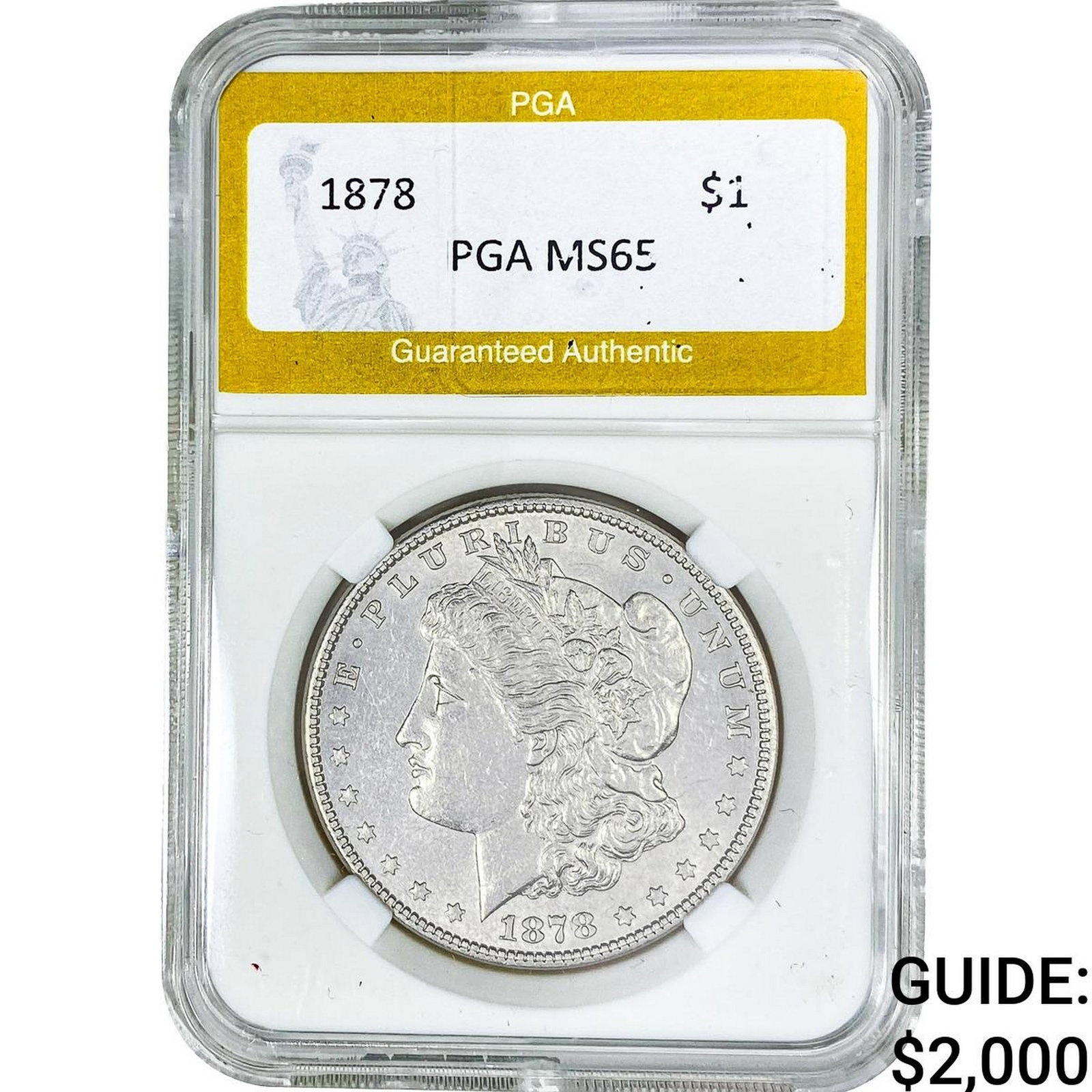 1878 Morgan Silver Dollar PGA MS65: 1878 Morgan Silver Dollar PGA MS65