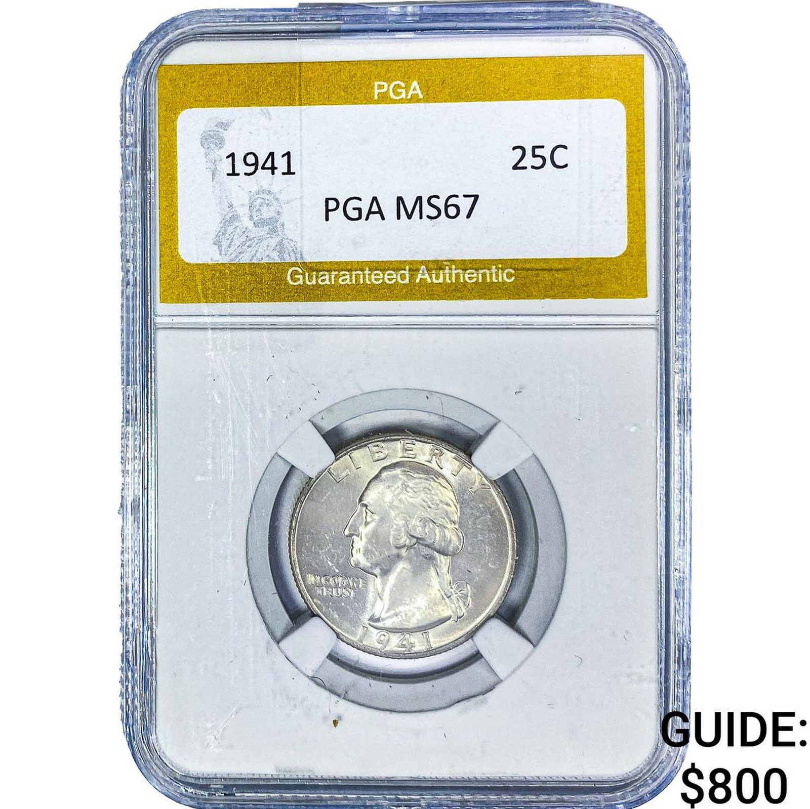 1941 Washington Silver Quarter PGA MS67: 1941 Washington Silver Quarter PGA MS67