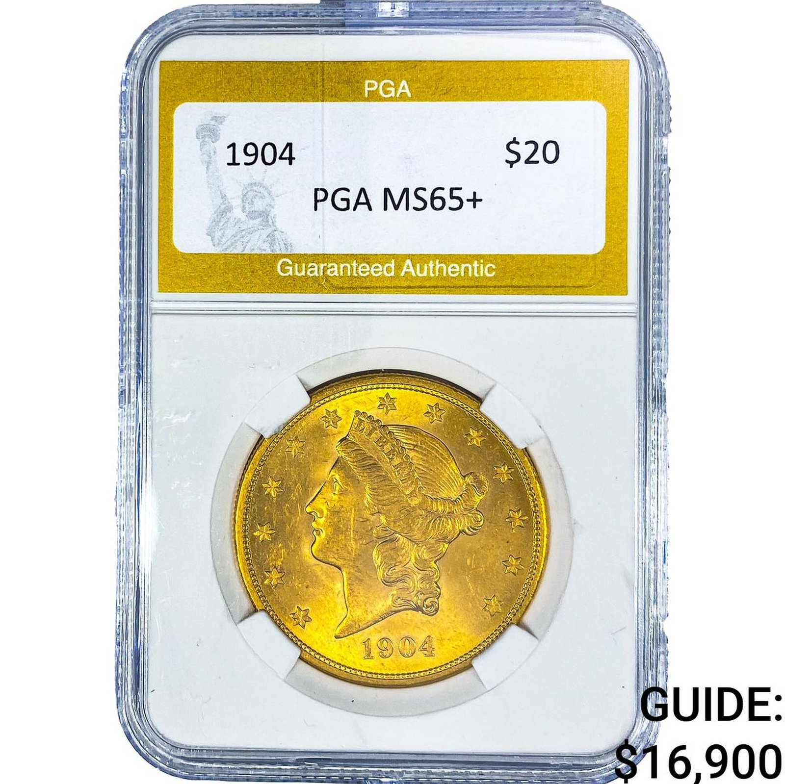 1904 $20 Gold Double Eagle PGA MS65+: 1904 $20 Gold Double Eagle PGA MS65+