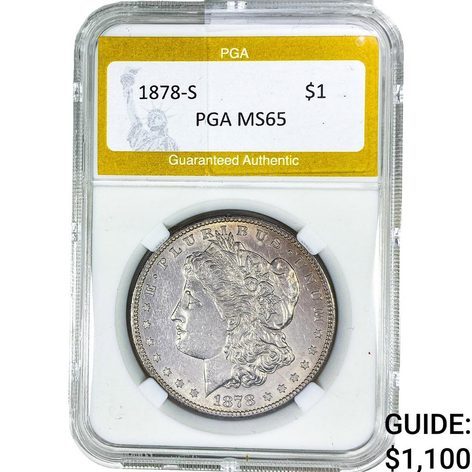 1878-S Morgan Silver Dollar PGA MS65: 1878-S Morgan Silver Dollar PGA MS65