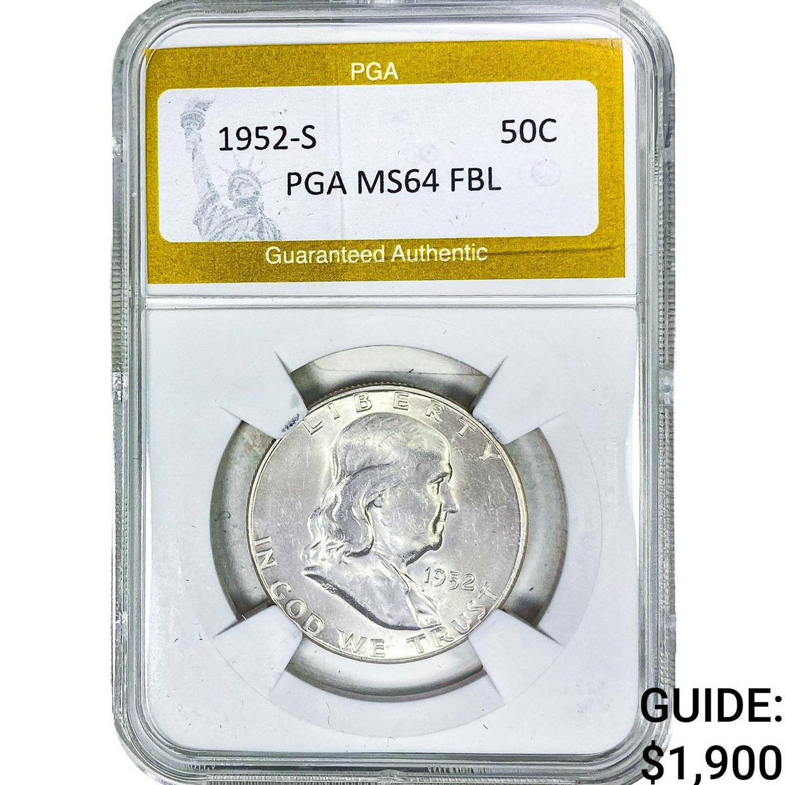 1952-S Franklin Half Dollar PGA MS64FBL (1 of 2)