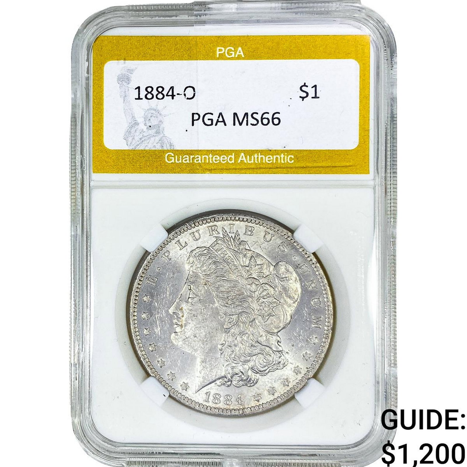 1884-O Morgan Silver Dollar PGA MS66: 1884-O Morgan Silver Dollar PGA MS66