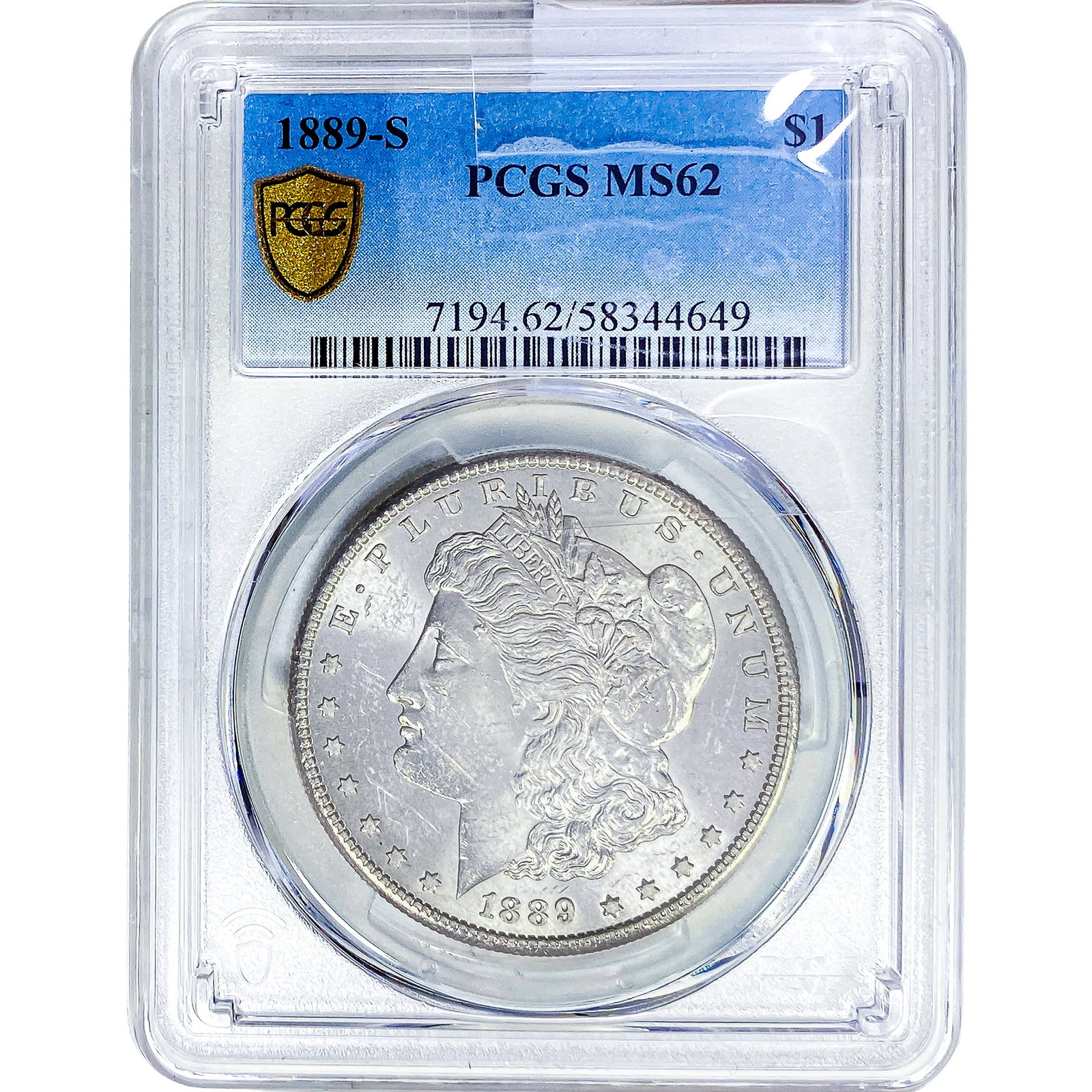 1889-S Morgan Silver Dollar PCGS MS62: 1889-S Morgan Silver Dollar PCGS MS62