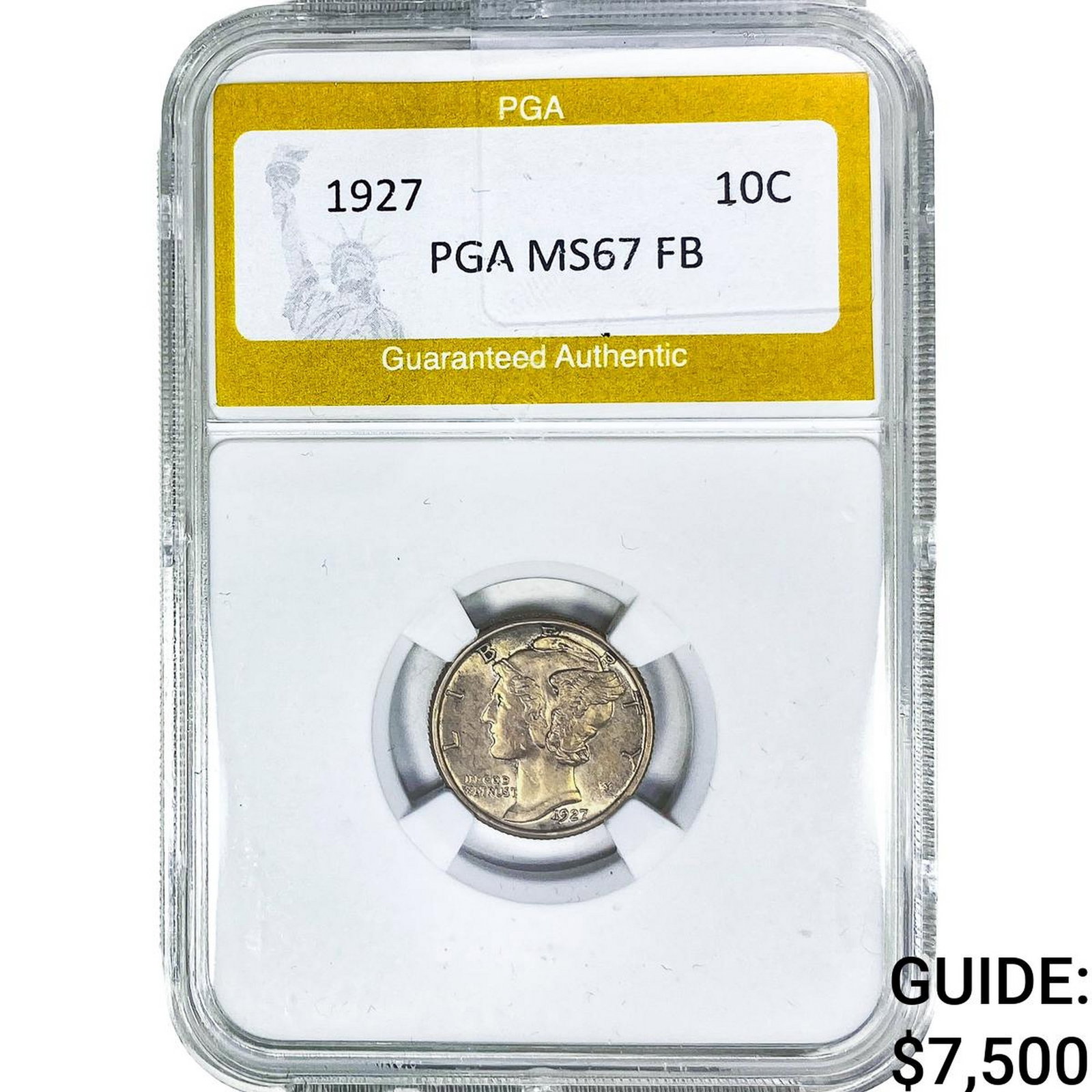 1927 Mercury Silver Dime PGA MS67FB: 1927 Mercury Silver Dime PGA MS67FB