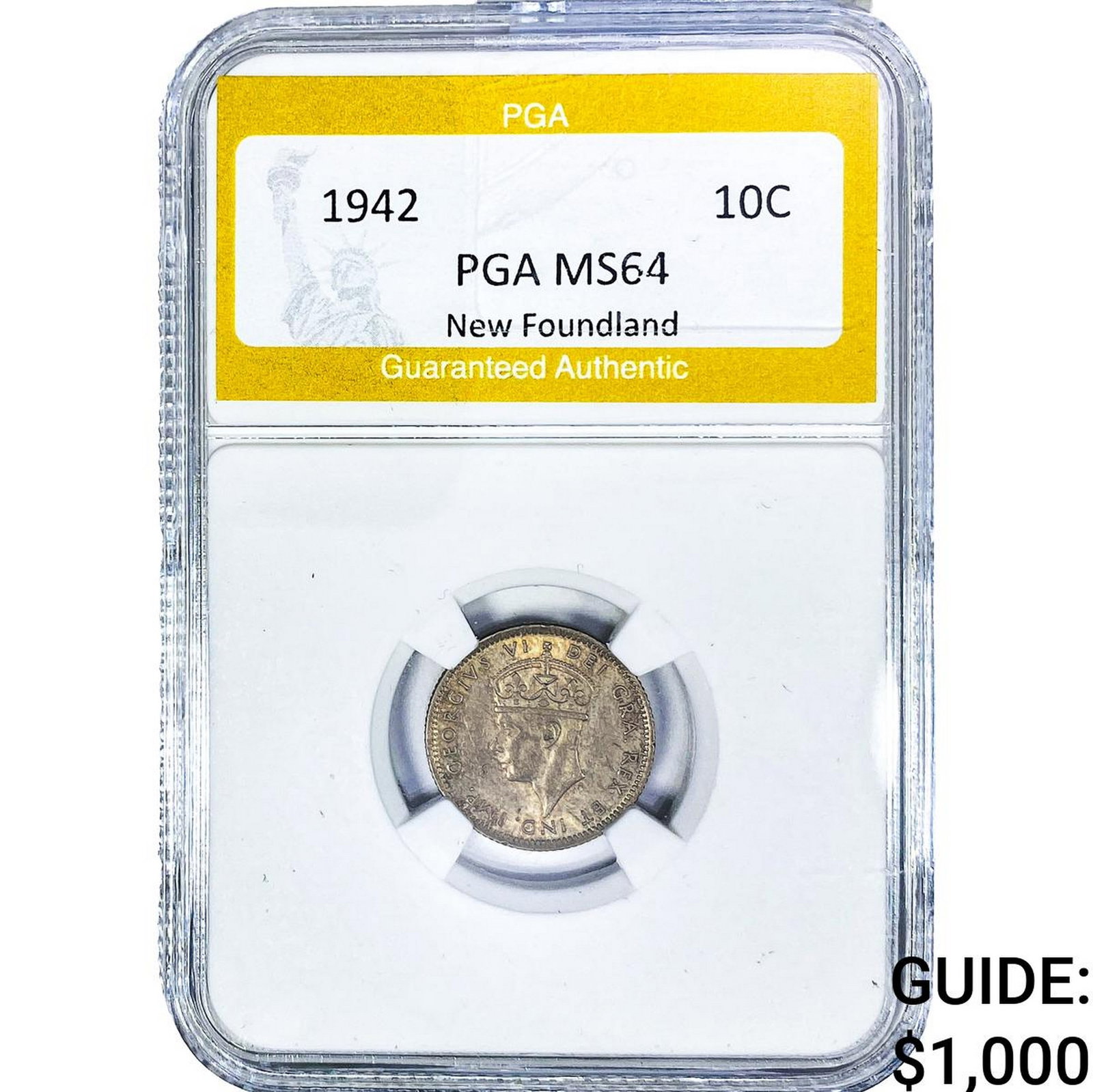 1942 10C New Foundand PGA MS64: 1942 10C New Foundand PGA MS64