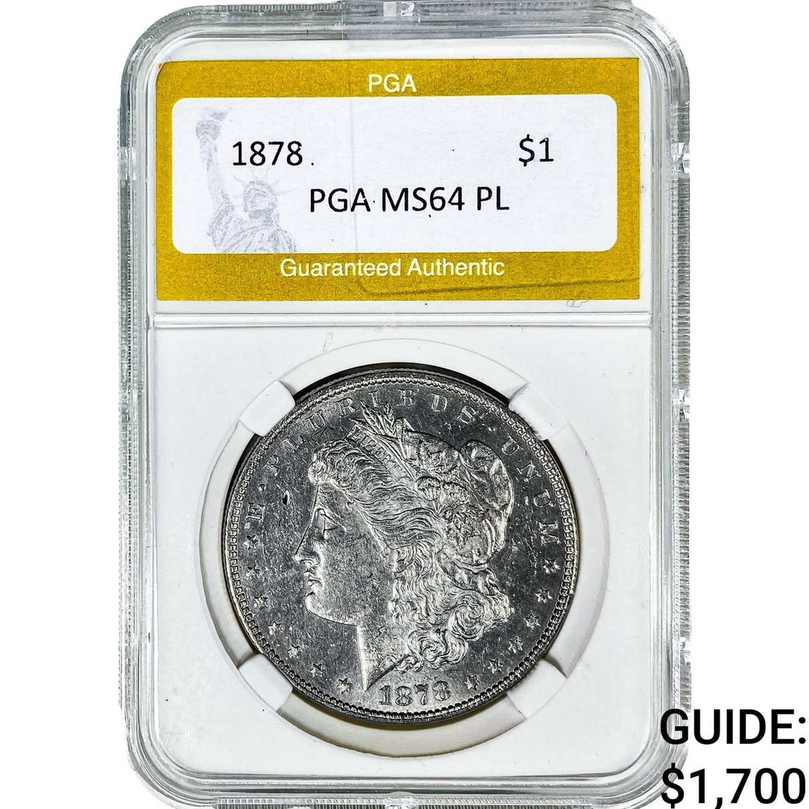 1878 Morgan Silver Dollar PGA MS64PL: 1878 Morgan Silver Dollar PGA MS64PL