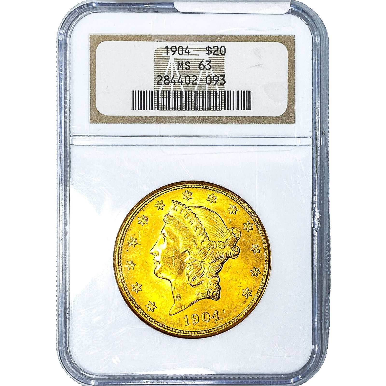 1904 $20 Gold Double Eagle NGC MS63: 1904 $20 Gold Double Eagle NGC MS63