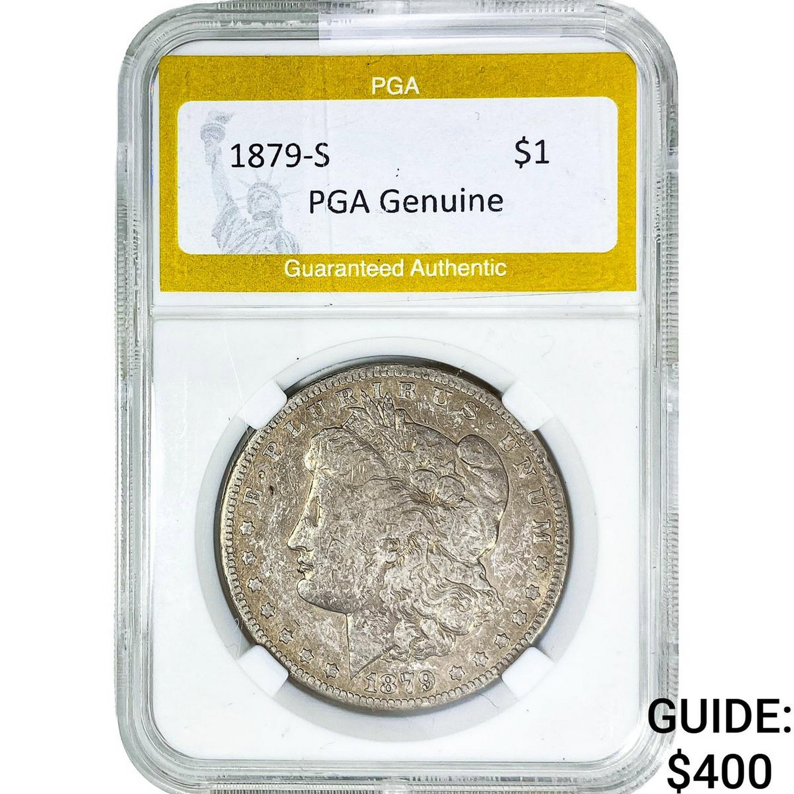 1879-S Morgan Silver Dollar PGA Genuine: 1879-S Morgan Silver Dollar PGA Genuine