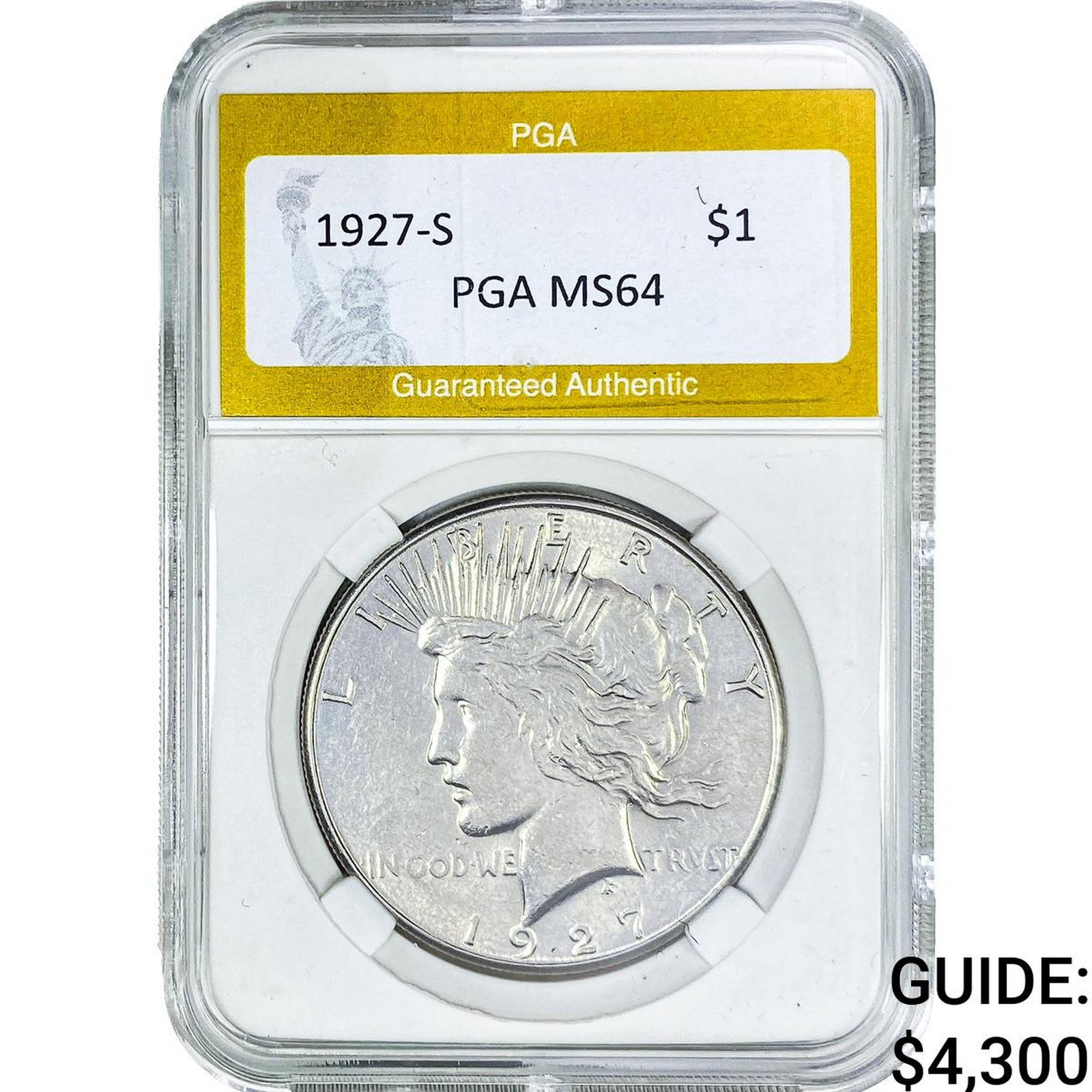 1927-S Morgan Silver Dollar PGA MS64: 1927-S Morgan Silver Dollar PGA MS64