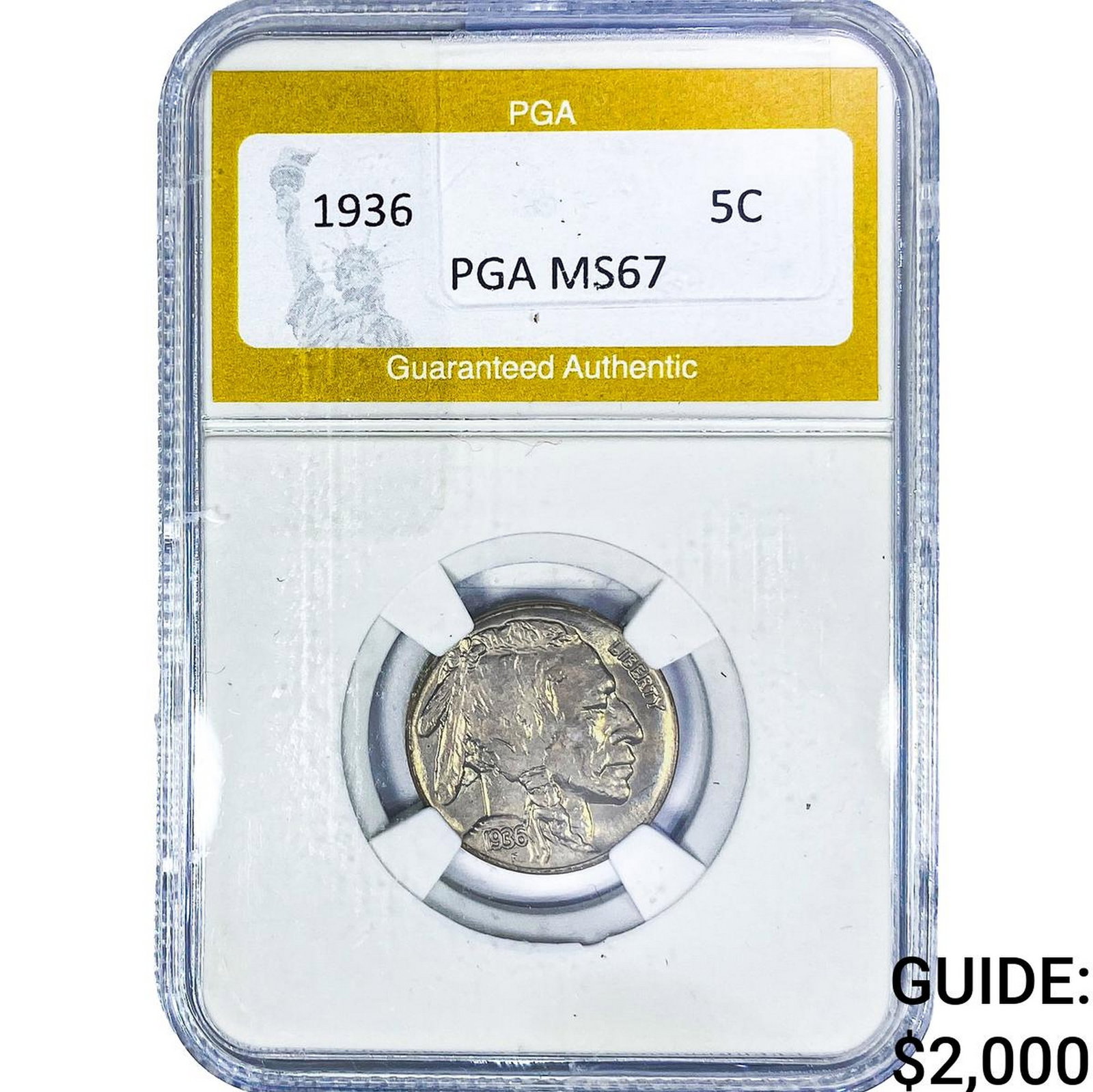 1936 Buffalo Nickel PGA MS67: 1936 Buffalo Nickel PGA MS67
