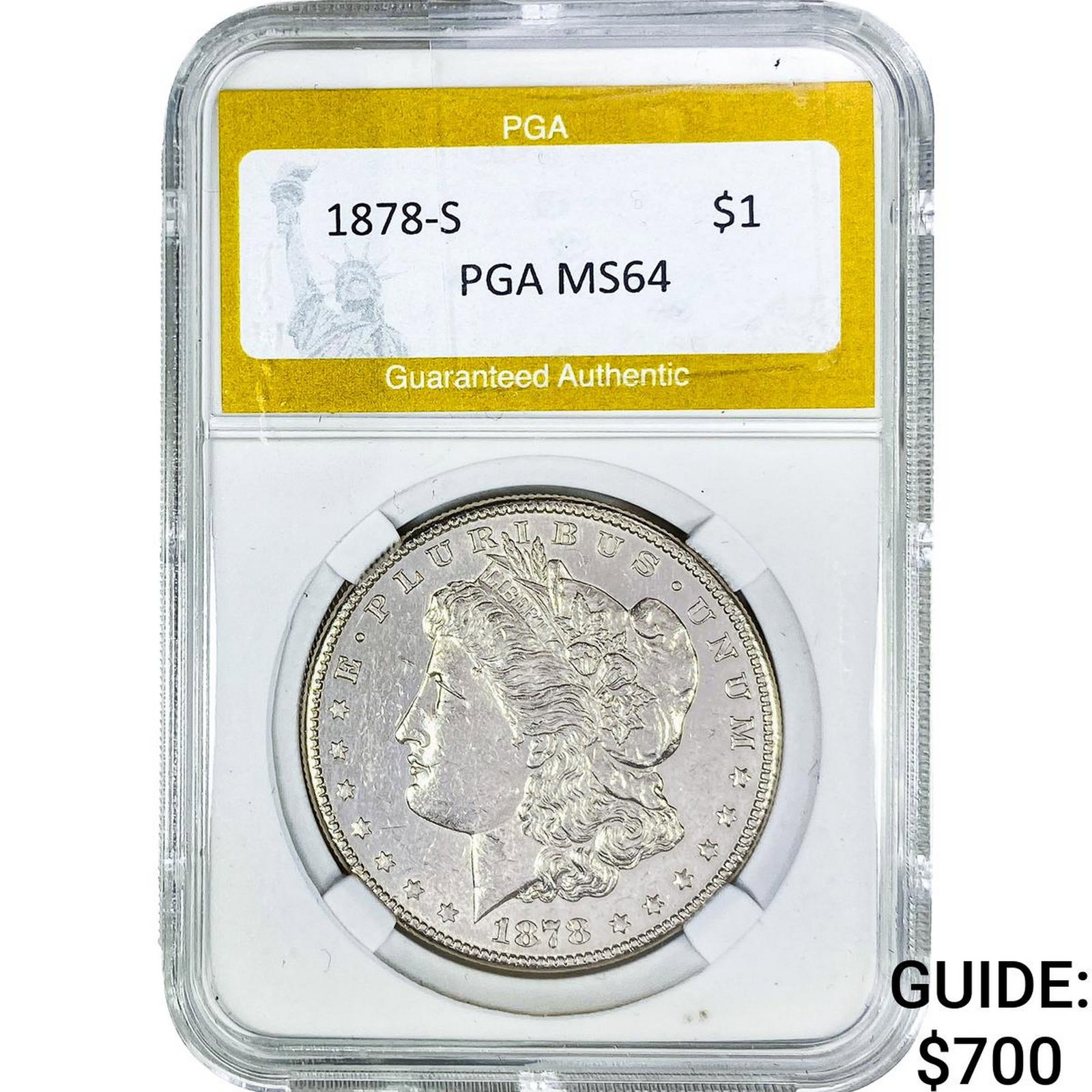 1878-S Morgan Silver Dollar PGA MS64: 1878-S Morgan Silver Dollar PGA MS64