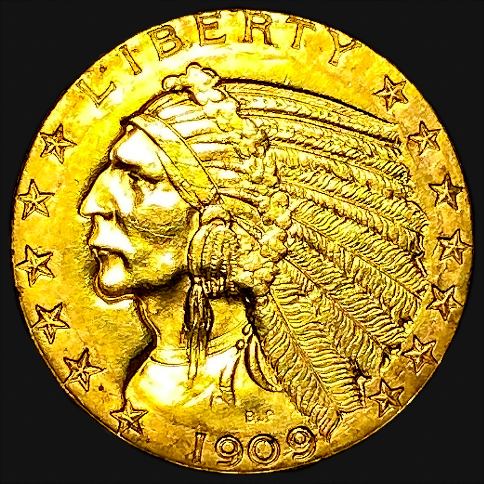 1909-D $5 Gold Half Eagle (1 of 2)