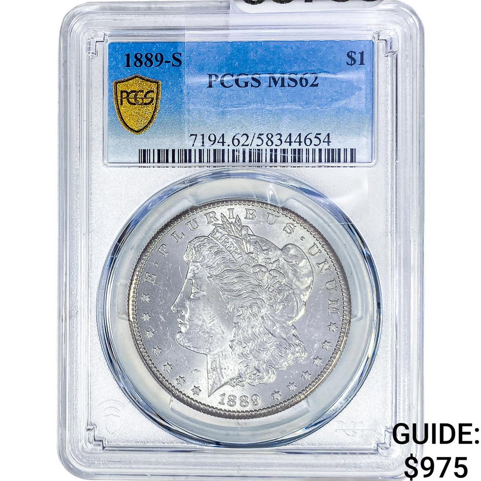 1889-S Morgan Silver Dollar PCGS MS62: 1889-S Morgan Silver Dollar PCGS MS62