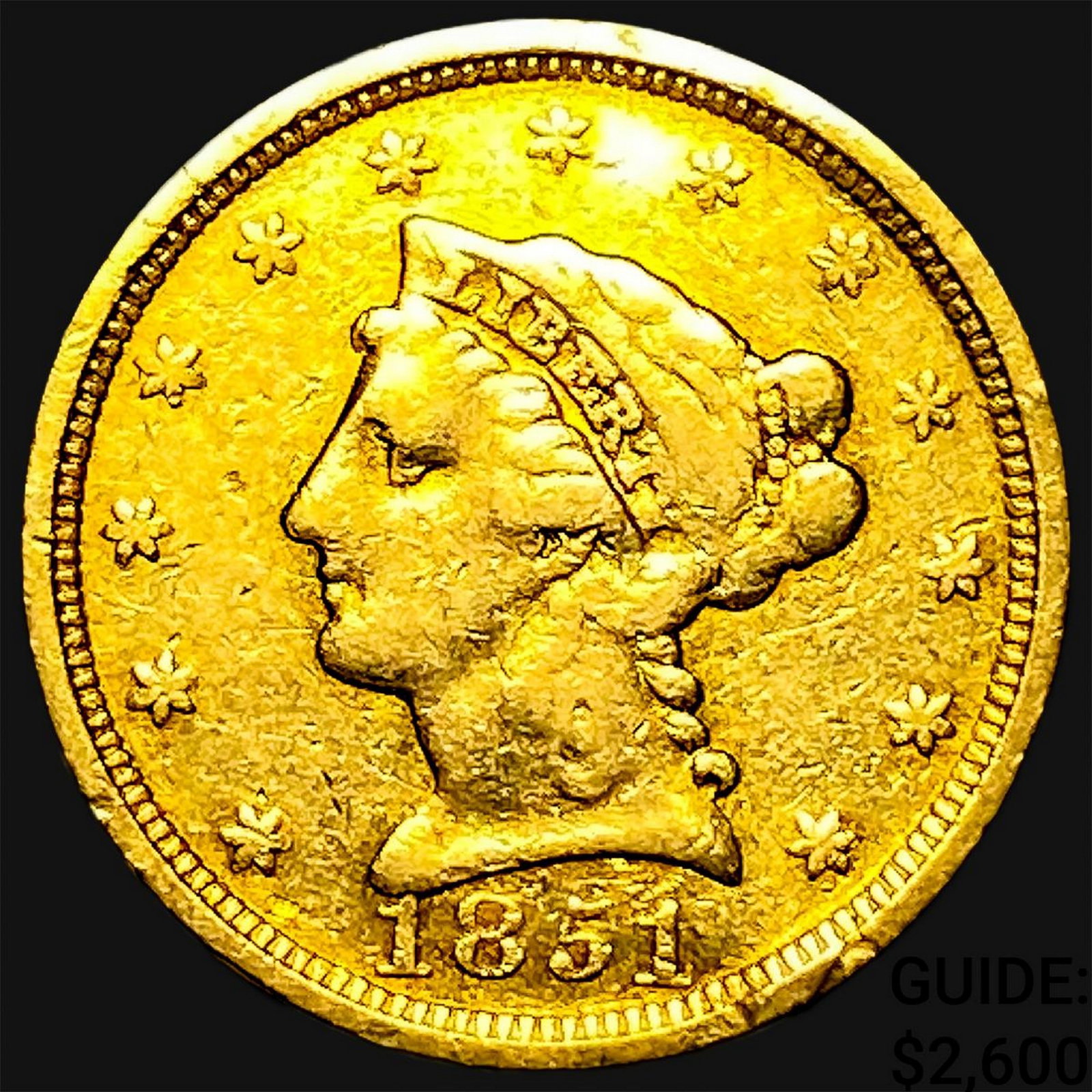 1851 $2.50 Gold Quarter Eagle: 1851 $2.50 Gold Quarter Eagle