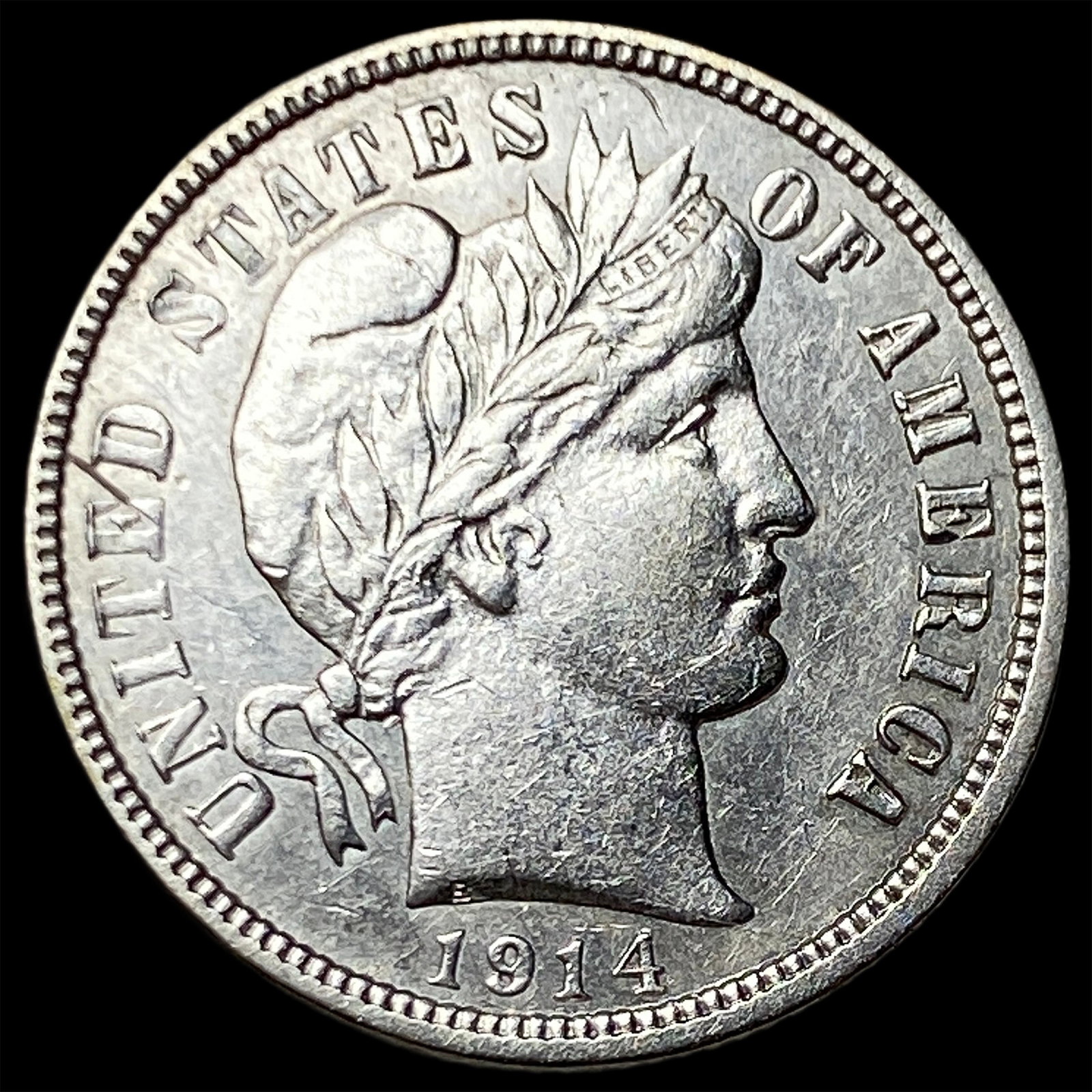 1914-D Silver Barber Dime CLOSELY UNCIRCULATED: 1914-D Silver Barber Dime CLOSELY UNCIRCULATED