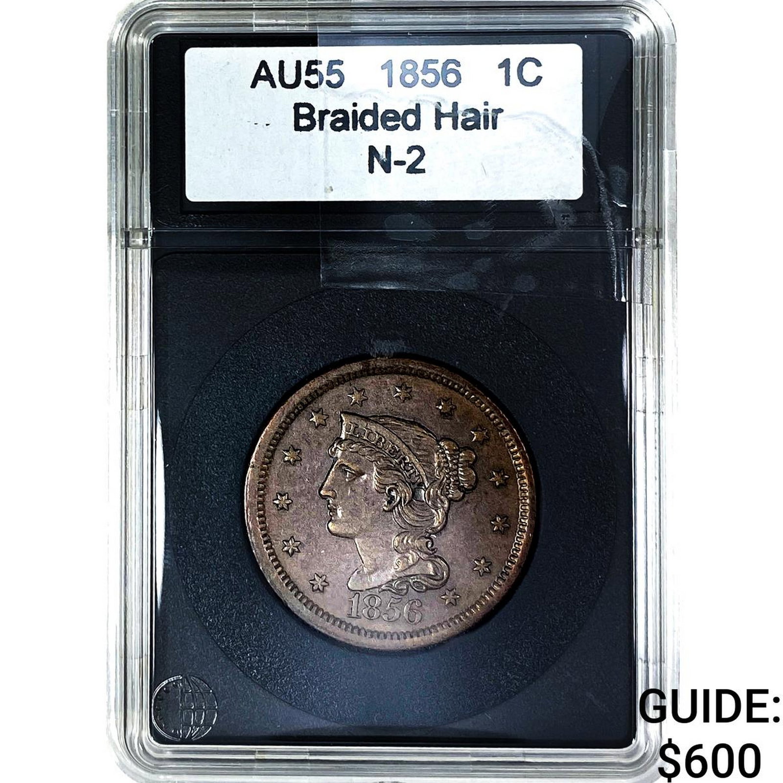 1856 Braided Hair Large Cent AU55: 1856 Braided Hair Large Cent AU55
