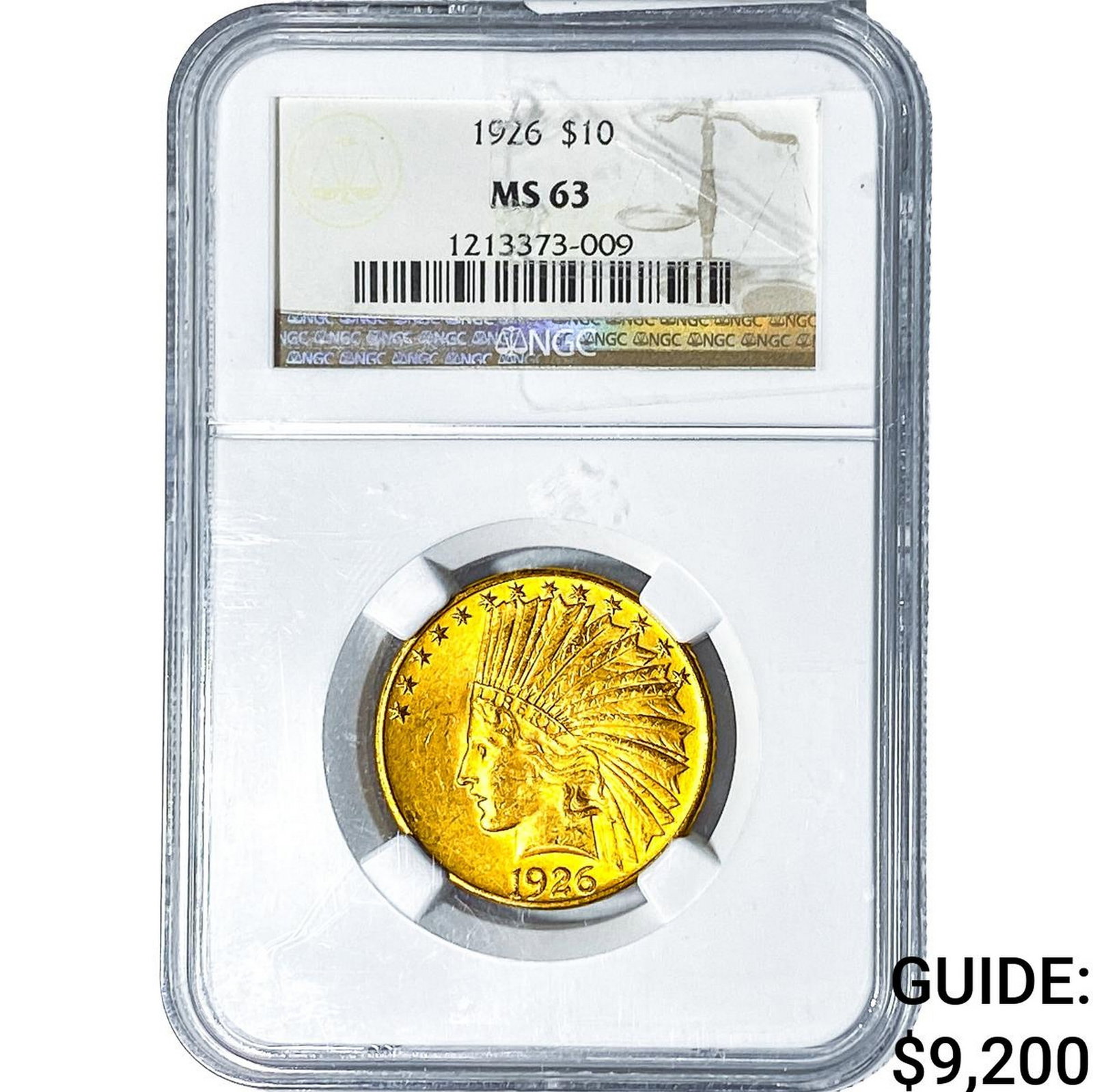 1926 $10 Gold Eagle NGC MS63: 1926 $10 Gold Eagle NGC MS63