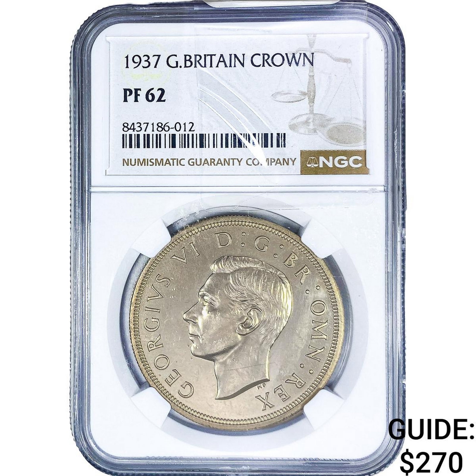 1937 Great Britian Silver Crown NGC PF62: 1937 Great Britian Silver Crown NGC PF62