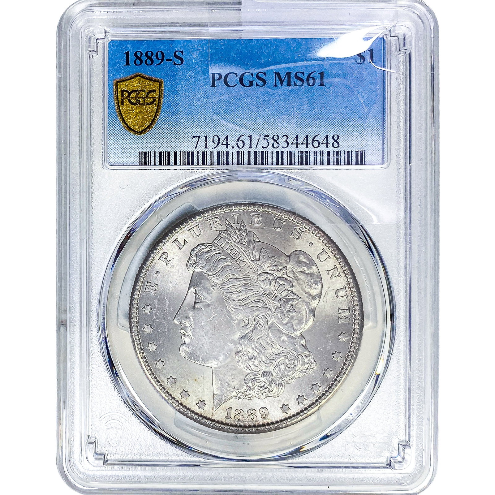1889-S Morgan Silver Dollar PCGS MS61: 1889-S Morgan Silver Dollar PCGS MS61