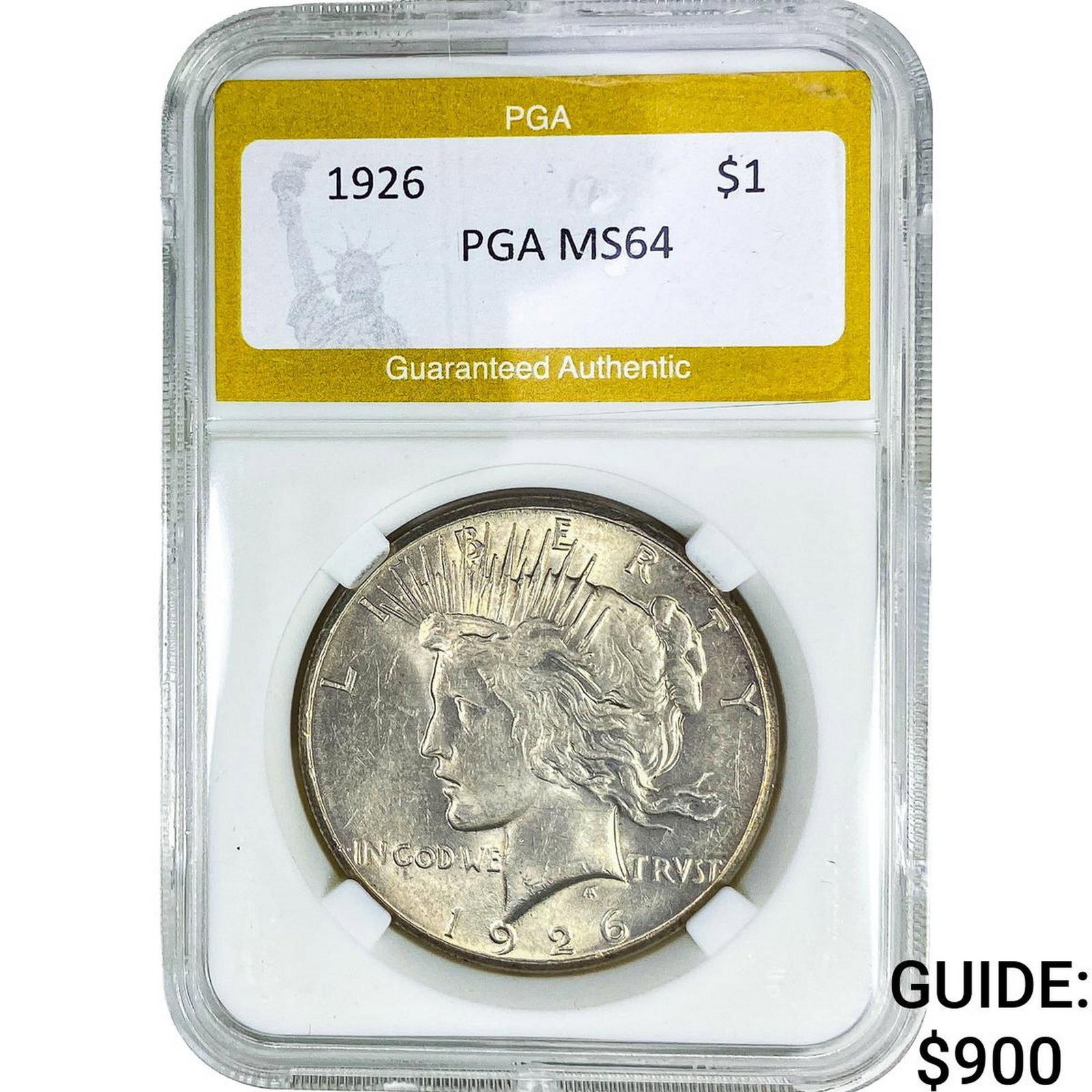 1926 Silver Peace Dollar PGA MS64: 1926 Silver Peace Dollar PGA MS64