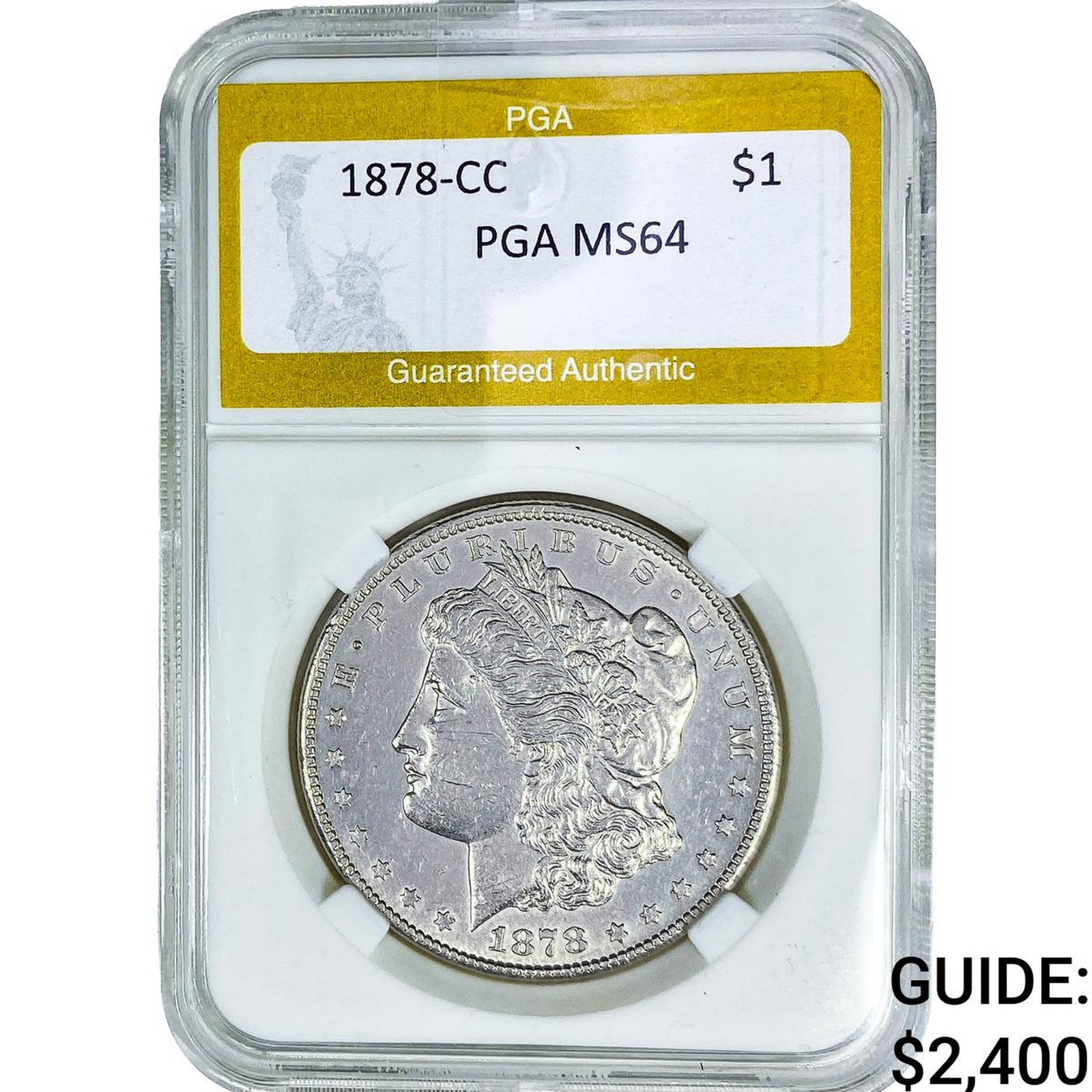 1878-CC Morgan Silver Dollar PGA MS64: 1878-CC Morgan Silver Dollar PGA MS64