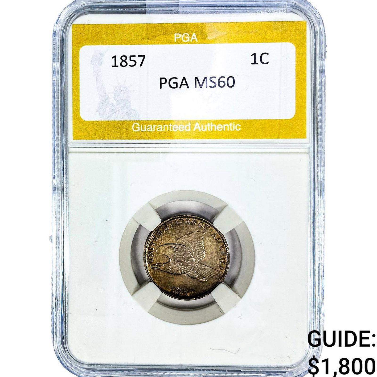 1857 Flying Eagle Cent PGA MS60: 1857 Flying Eagle Cent PGA MS60