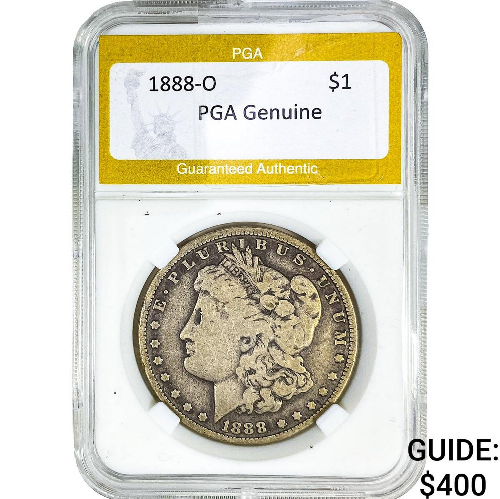 1888-O Morgan Silver Dollar PGA Genuine: 1888-O Morgan Silver Dollar PGA Genuine