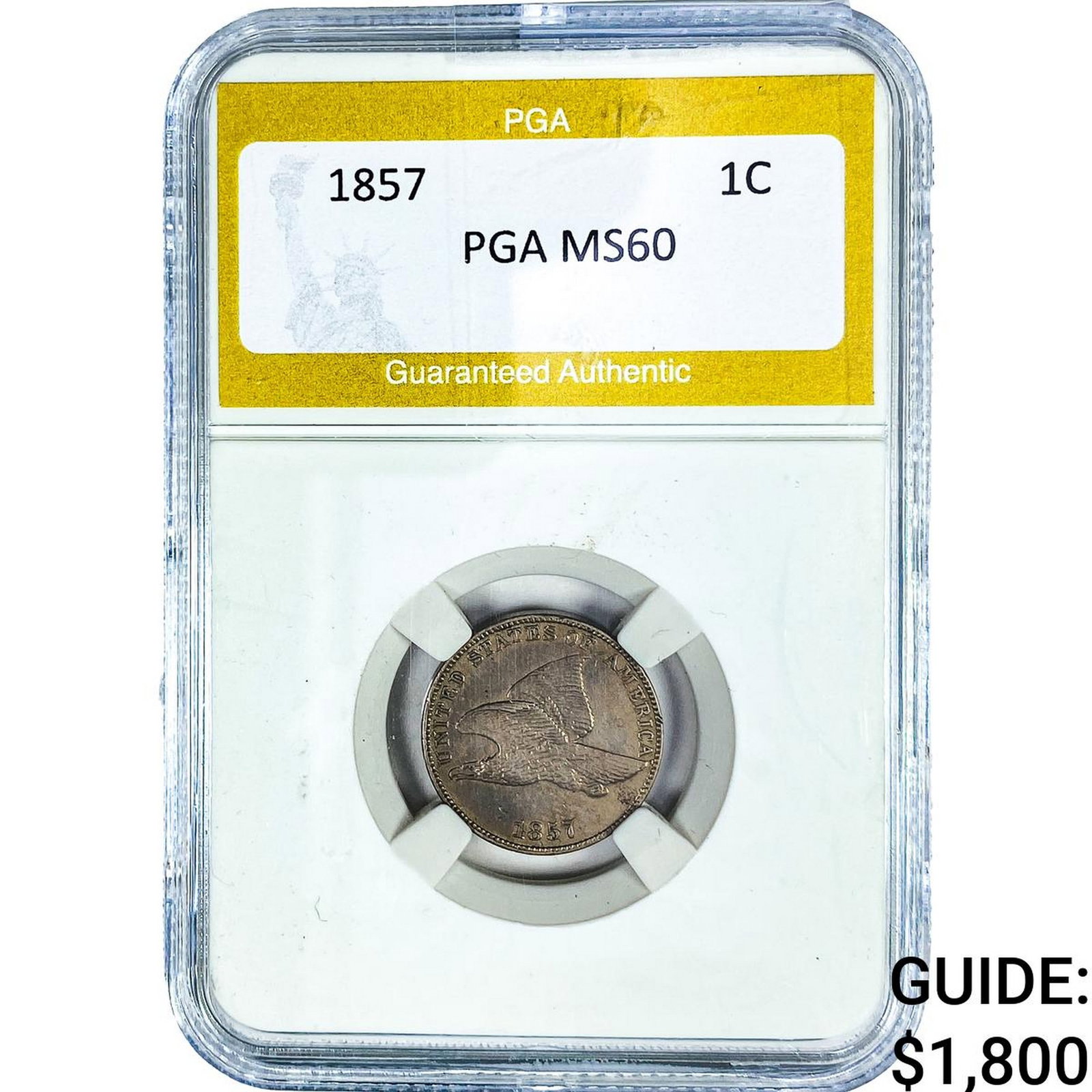 1857 Flying Eagle Cent PGA MS60: 1857 Flying Eagle Cent PGA MS60