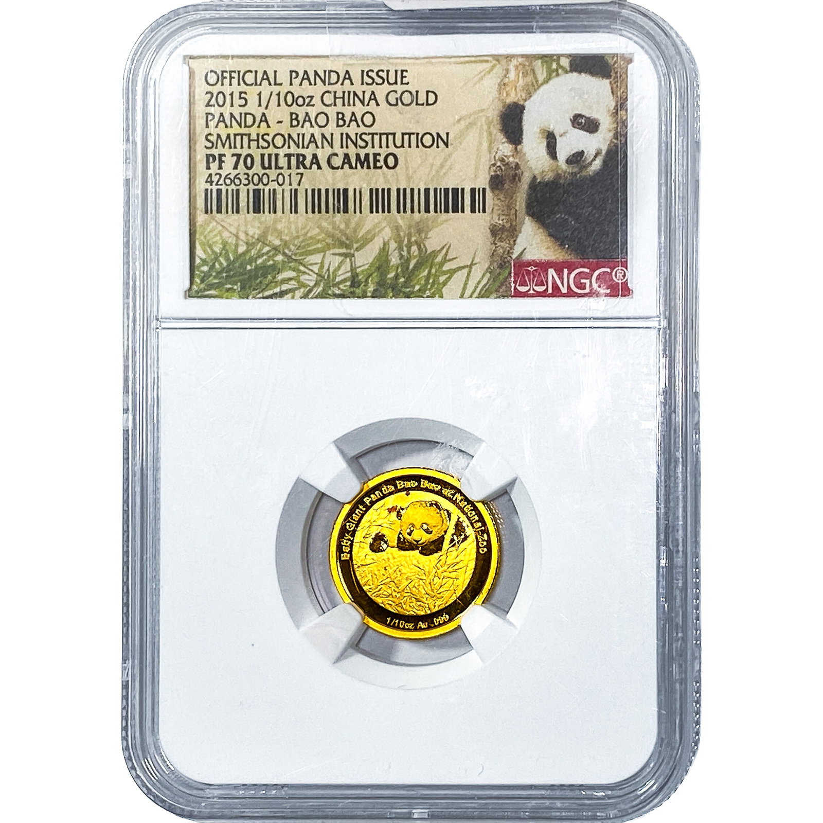 2015 Gold China baby Giant Panda 1/10oz NGC PF70 Ultra Cameo (1 of 4)