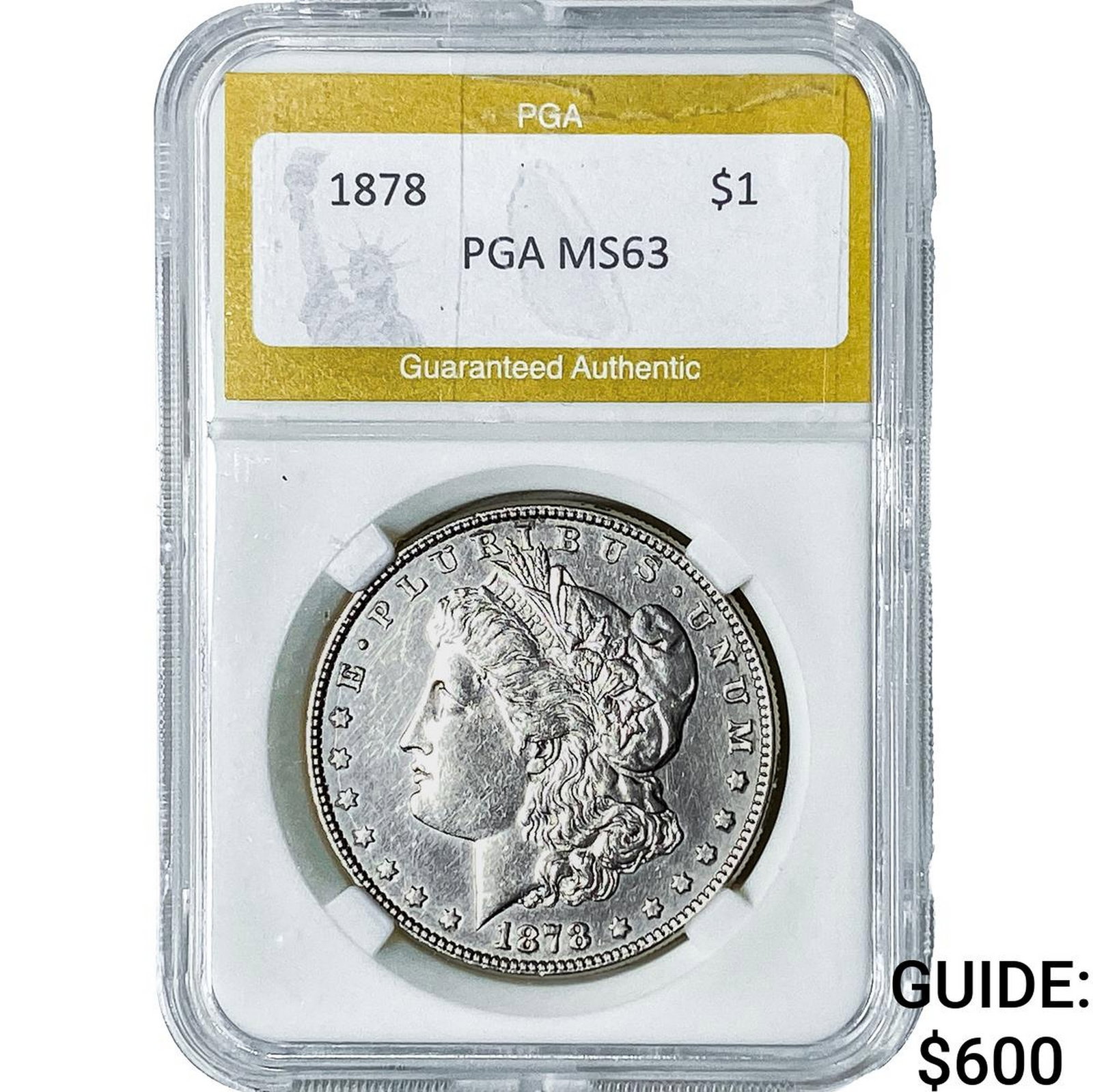 1878 Morgan Silver Dollar PGA MS63: 1878 Morgan Silver Dollar PGA MS63