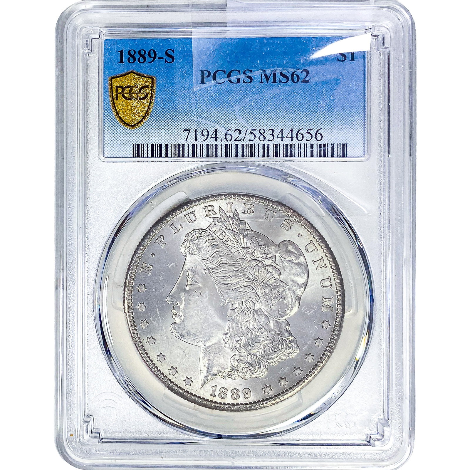 1889-S Morgan Silver Dollar PCGS MS62: 1889-S Morgan Silver Dollar PCGS MS62