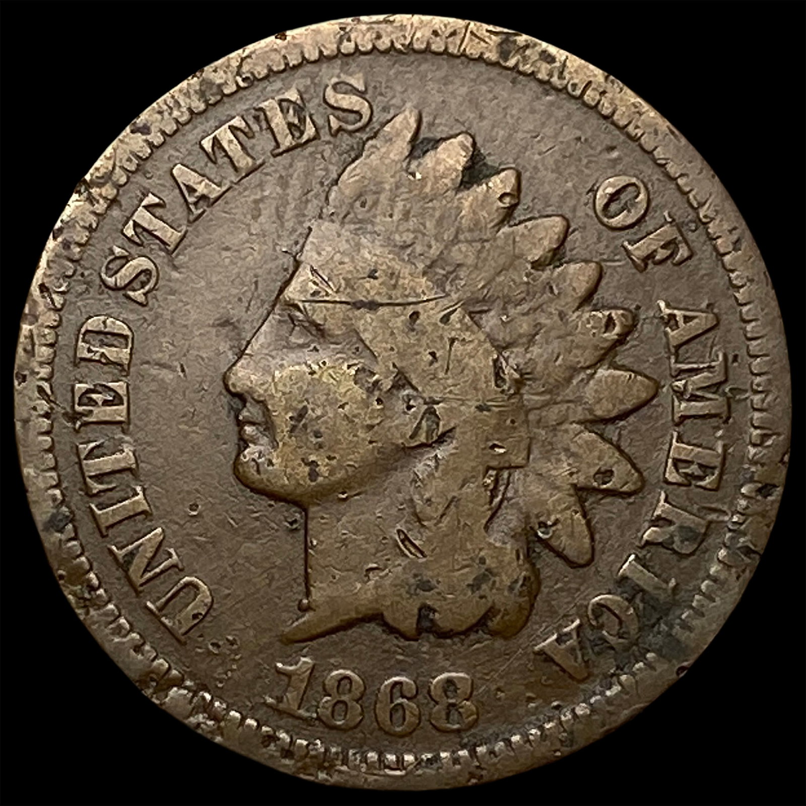 1868 Indian Head Cent LIGHTLY CIRCULATED: 1868 Indian Head Cent LIGHTLY CIRCULATED