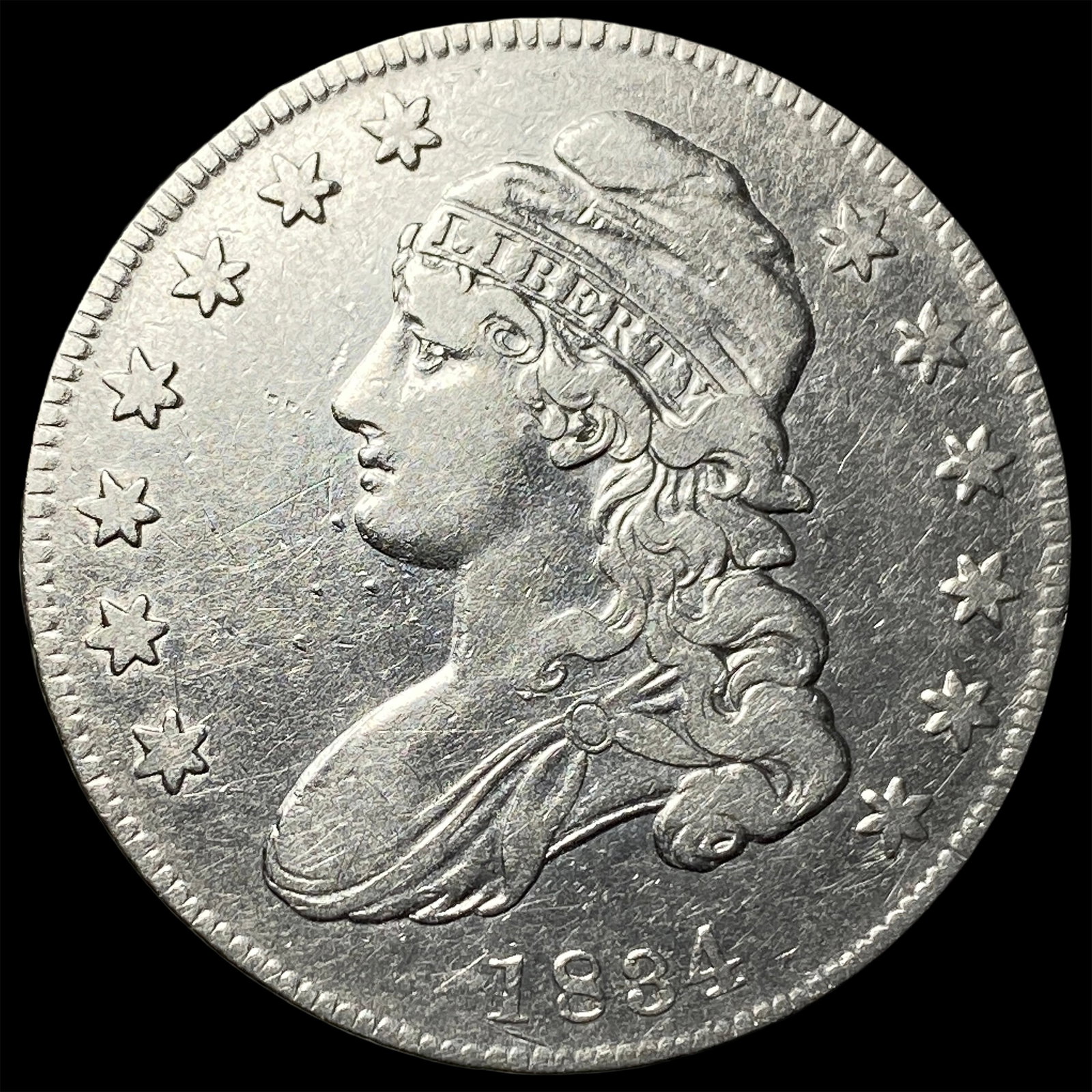 1834 Capped Bust Half Dollar NEARLY UNCIRCULATED: 1834 Capped Bust Half Dollar NEARLY UNCIRCULATED