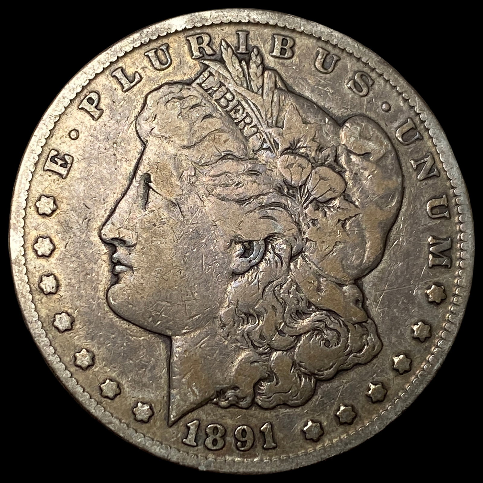 1891-CC Silver Morgan Dollar LIGHTLY CIRCULATED: 1891-CC Silver Morgan Dollar LIGHTLY CIRCULATED