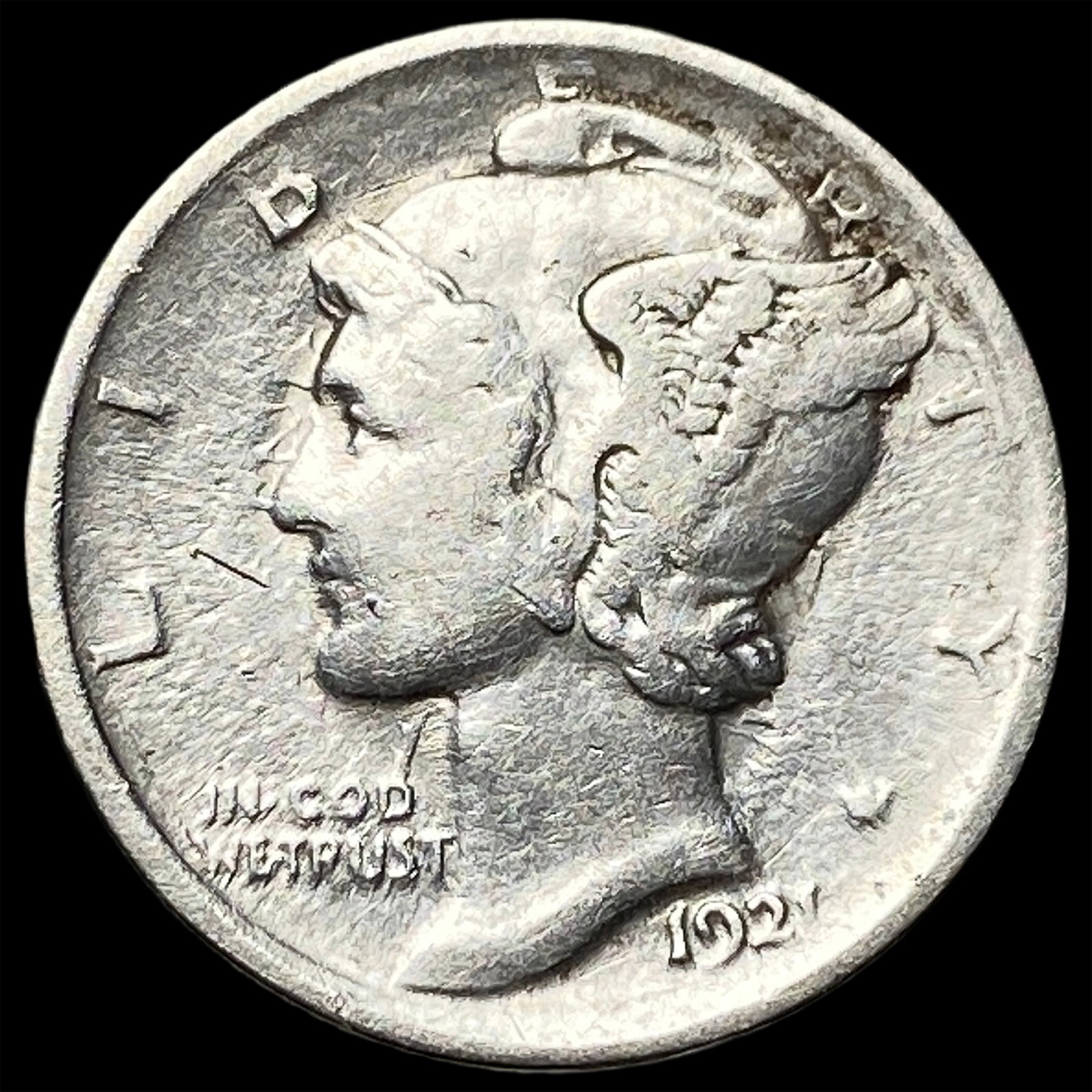 1921-D Silver Mercury Dime CLOSELY UNCIRCULATED (1 of 2)