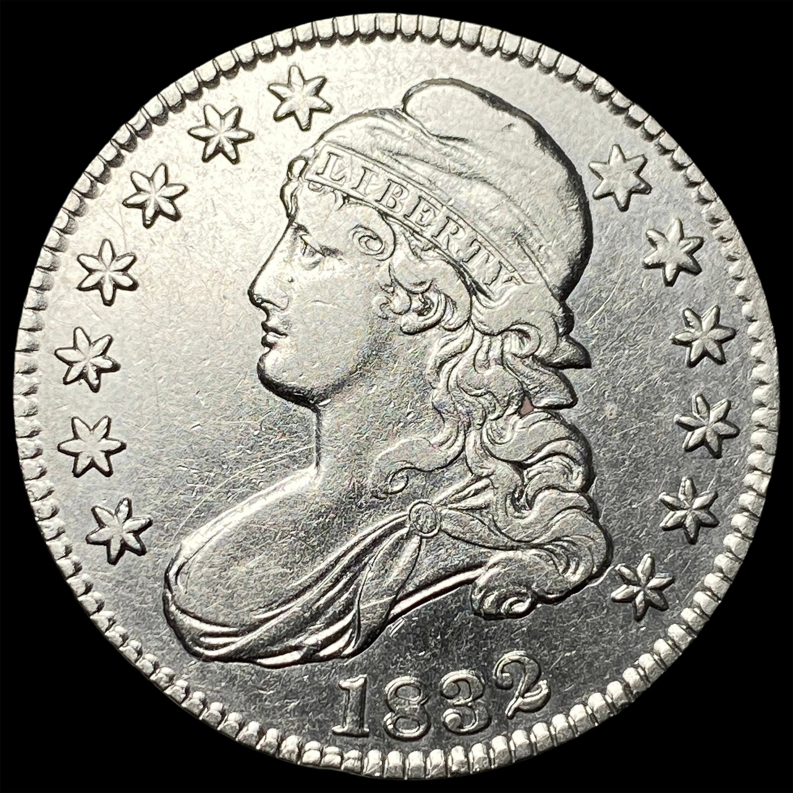 1832 Capped Bust Half Dollar CLOSELY UNCIRCULATED: 1832 Capped Bust Half Dollar CLOSELY UNCIRCULATED