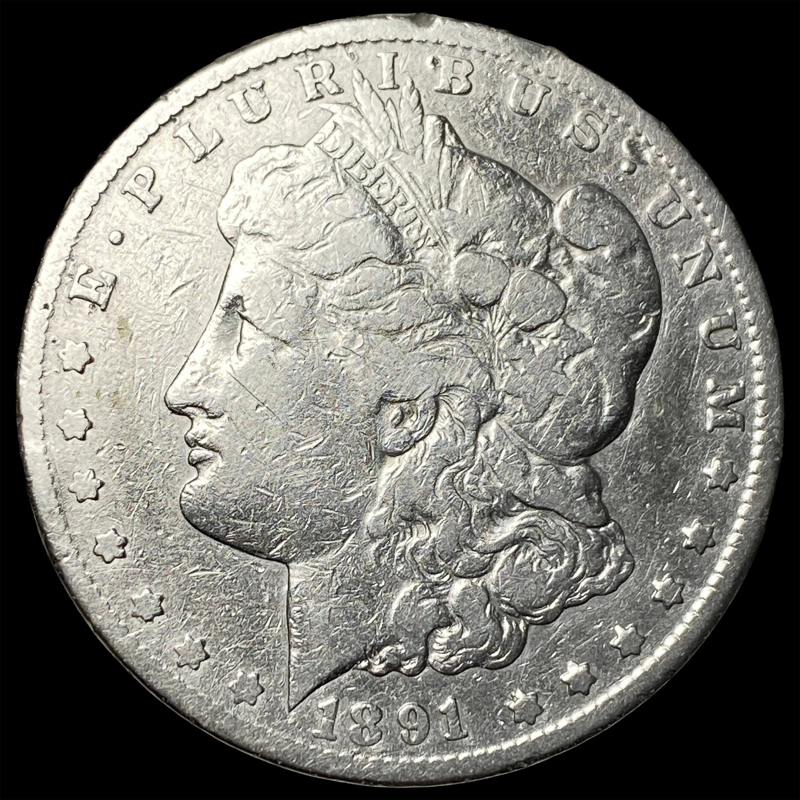 1891-S Silver Morgan Dollar LIGHTLY CIRCULATED: 1891-S Silver Morgan Dollar LIGHTLY CIRCULATED