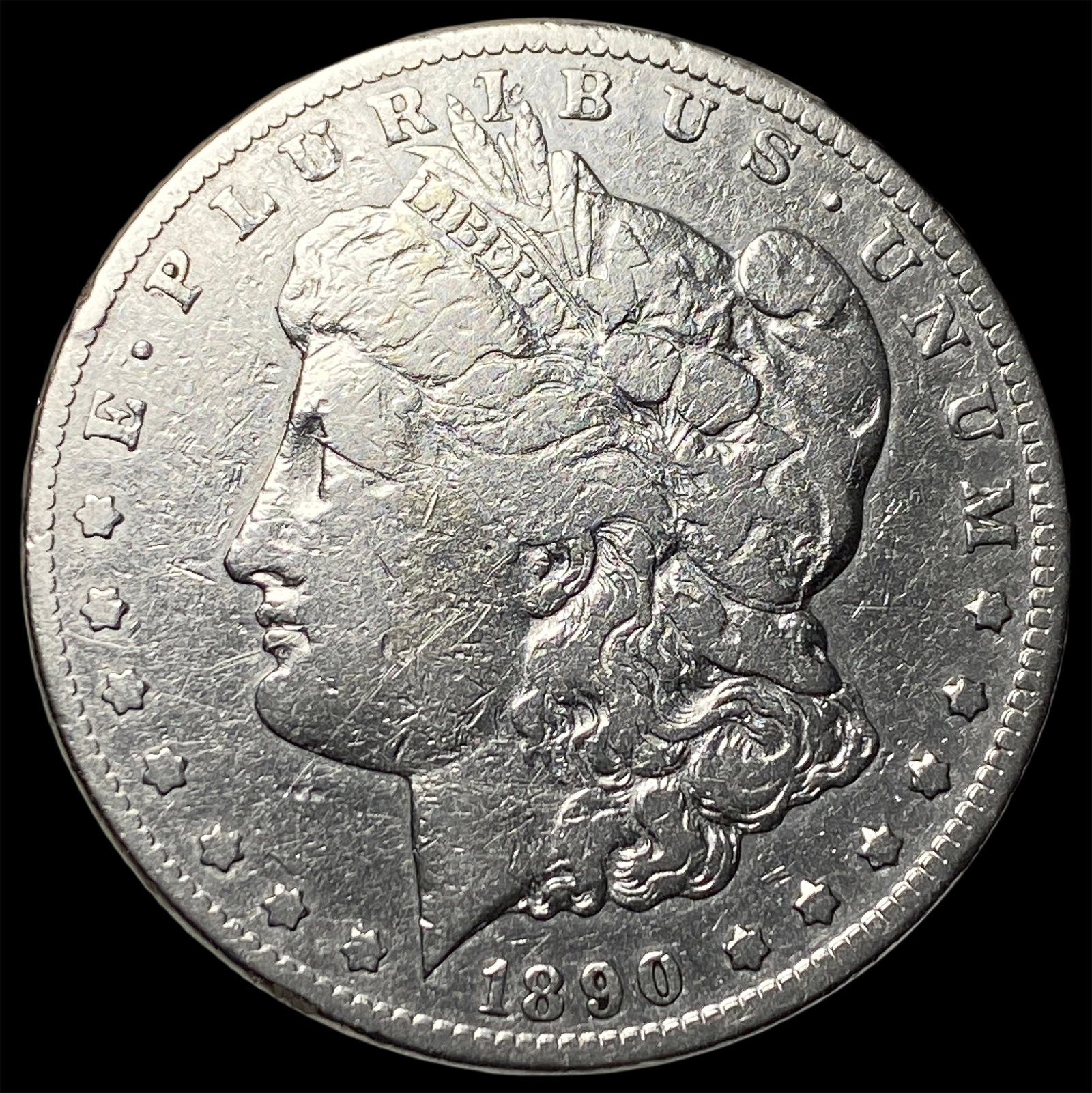 1890-CC Silver Morgan Dollar LIGHTLY CIRCULATED: 1890-CC Silver Morgan Dollar LIGHTLY CIRCULATED