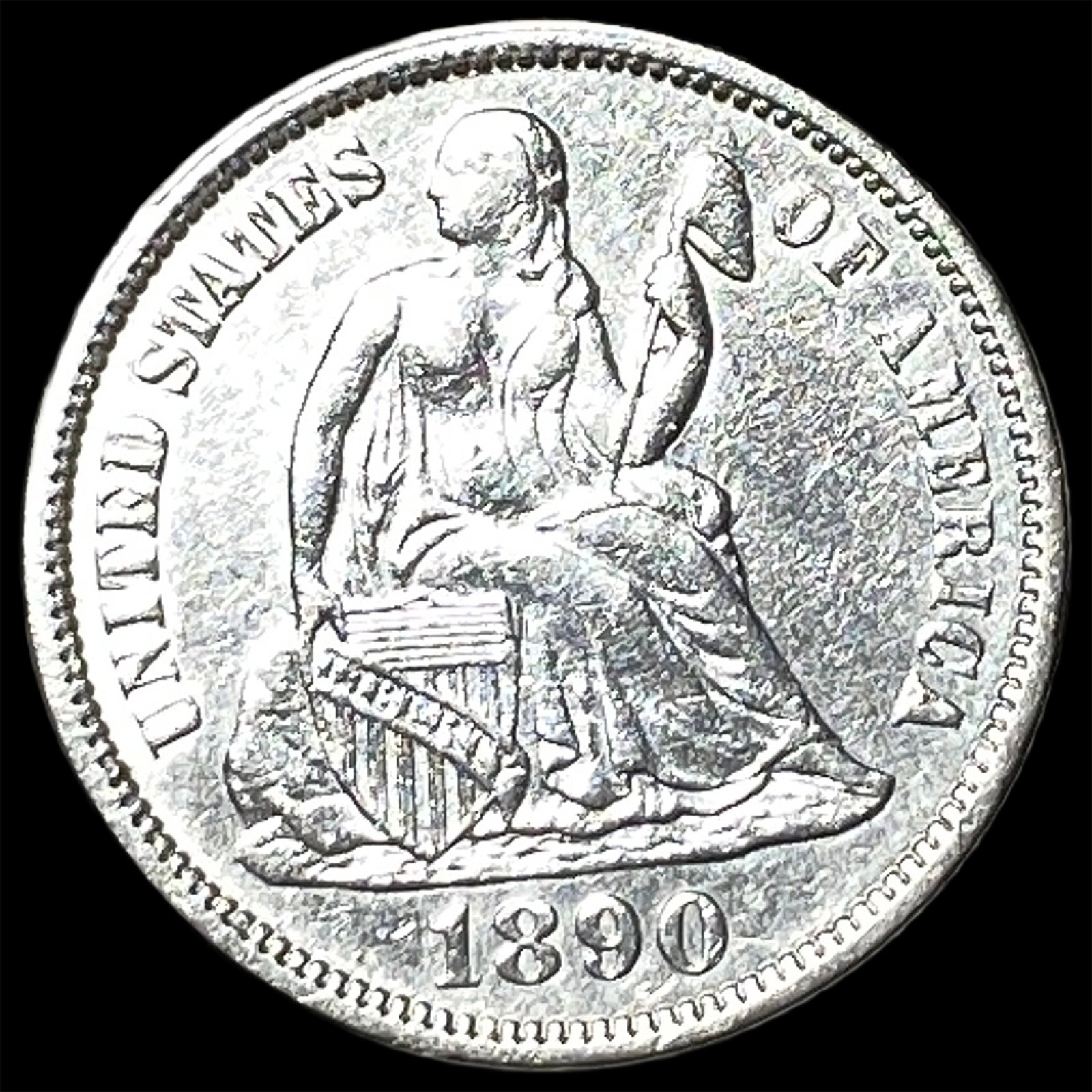 1890 Silver Seated Liberty Dime UNCIRCULATED: 1890 Silver Seated Liberty Dime UNCIRCULATED