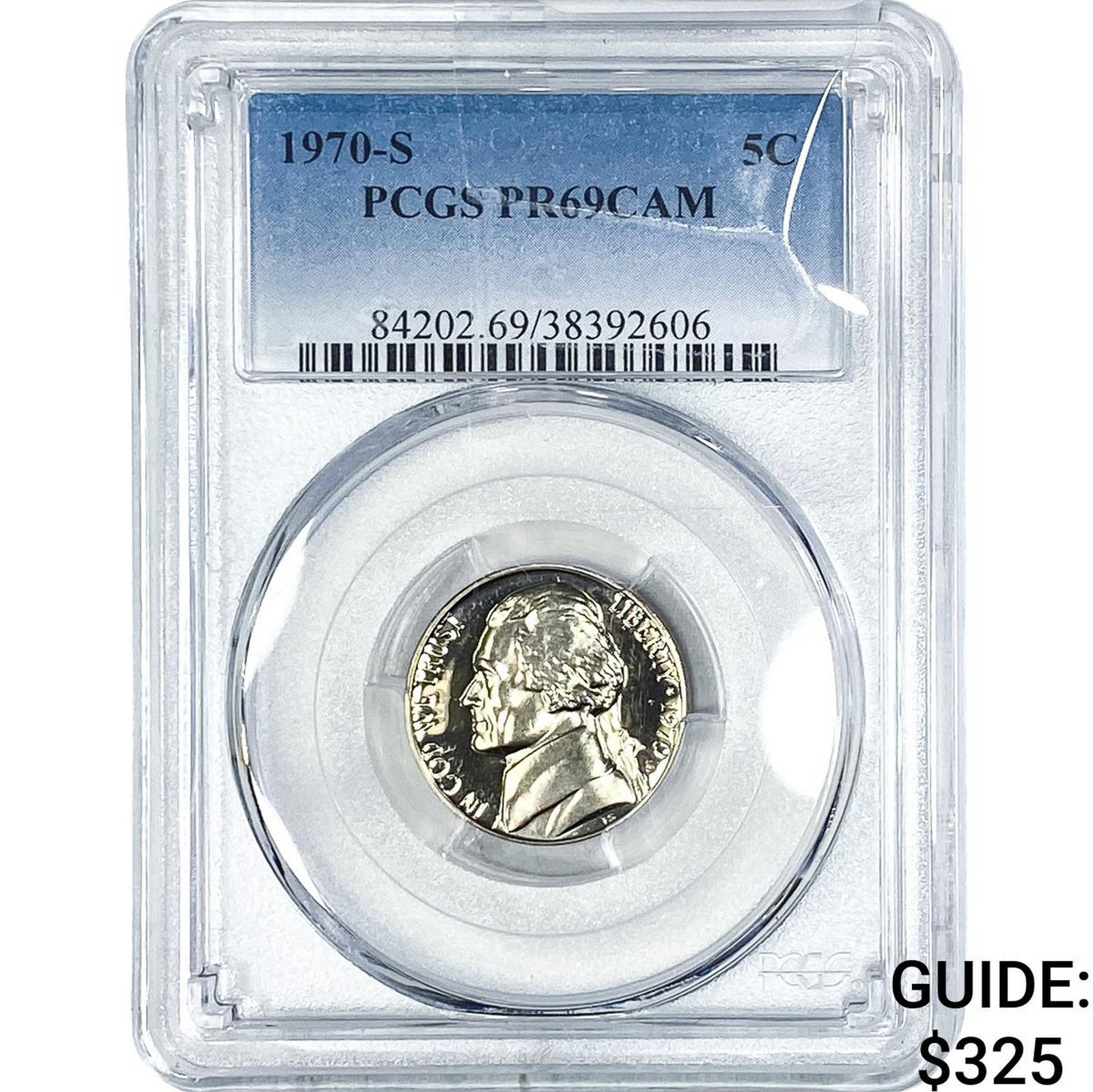 1970-S Jefferson Nickel PCGS PR69 CAM: 1970-S Jefferson Nickel PCGS PR69 CAM