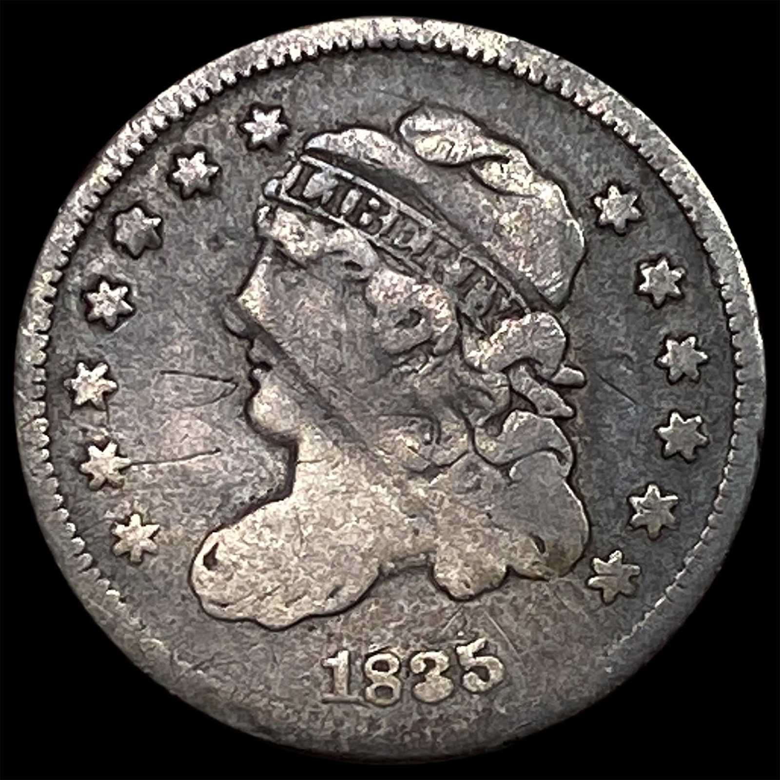 1835 Capped Bust Half Dime NICELY CIRCULATED: 1835 Capped Bust Half Dime NICELY CIRCULATED